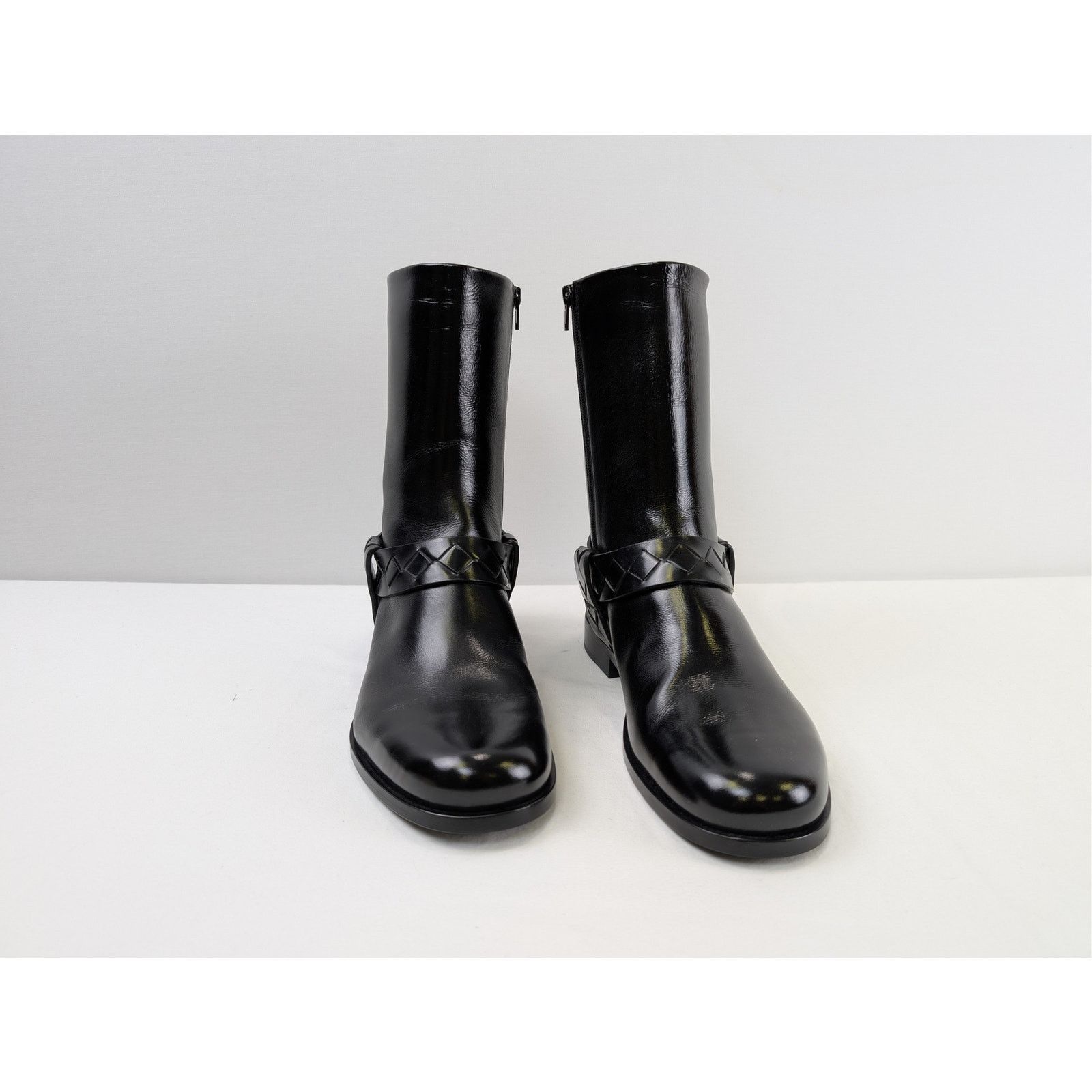 Bottega Veneta o1rshd1 Intrecciato-Woven Harness-Style Ankle Strap Hi Boots Size US 12 / EU 45 - 5 Thumbnail