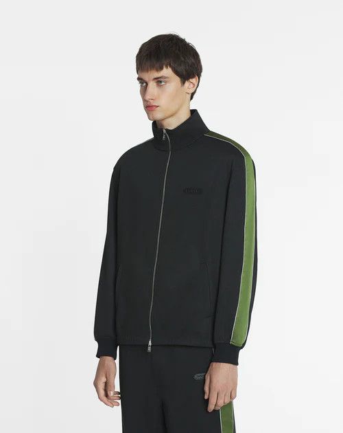 Lanvin o1h1sh11224 Zipped Contrast Jacket in Black Size US XL / EU 56 / 4 - 4 Thumbnail
