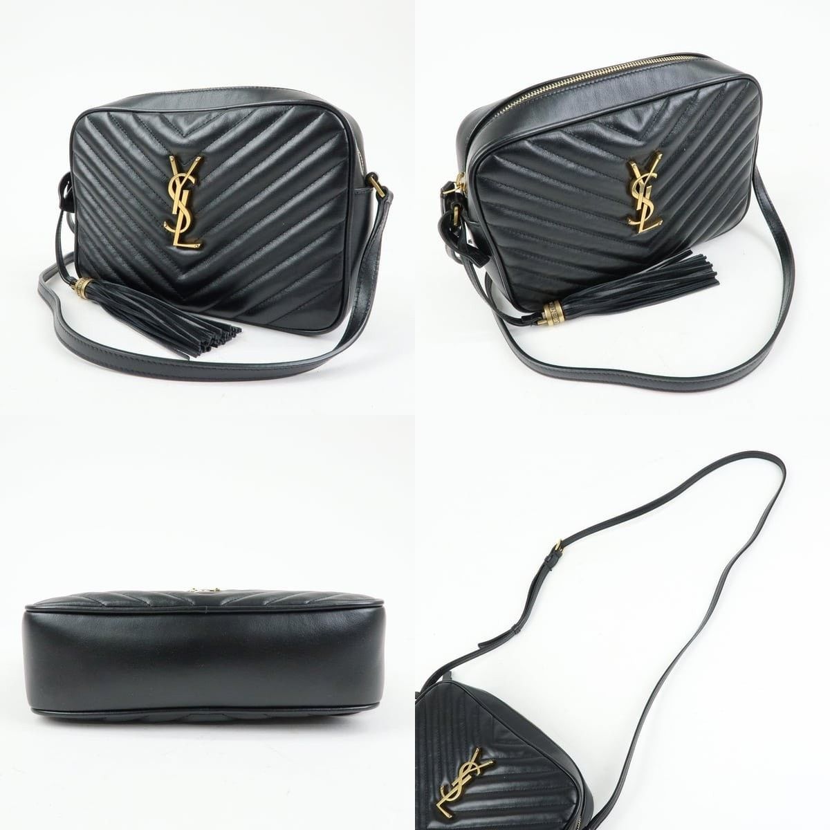 Saint Laurent Paris Saint Laurent Lou Quilted Calfskin Camera Bag Black Size ONE SIZE - 3 Thumbnail