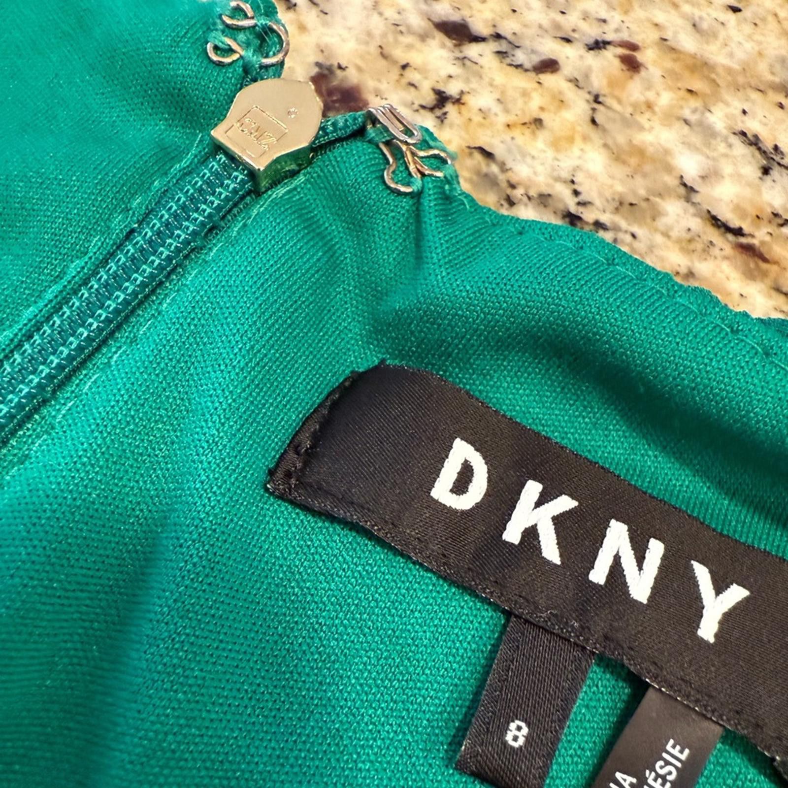 DKNY DKNY green sleeveless midi dress textured pattern SZ 8 Size M / US 6-8 / IT 42-44 - 6 Thumbnail