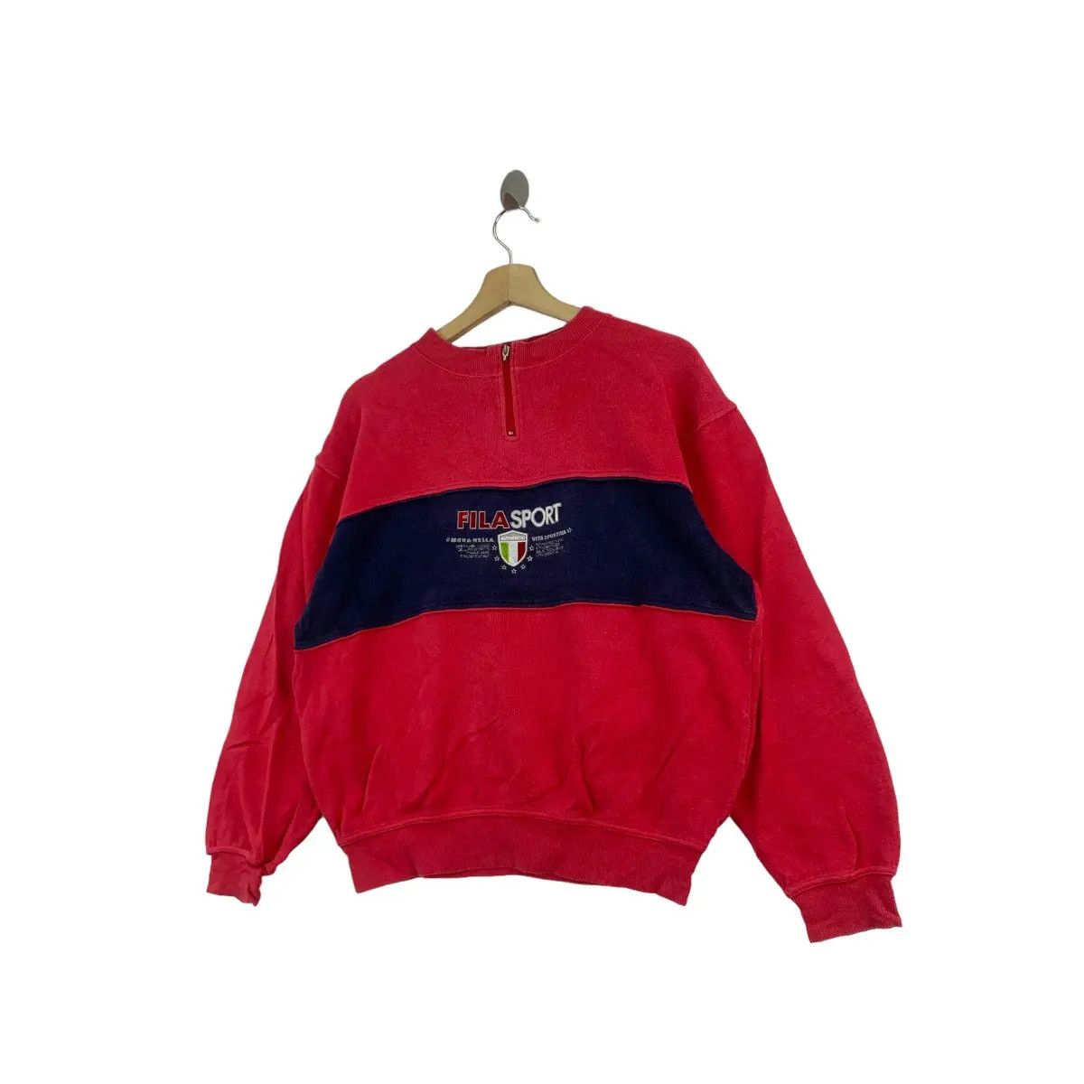 Fila Vtg FILA BIELLA ITALIA Sportiva Center Logo Flag Sweatshirt Size XL / US 12-14 / IT 48-50 - 3 Thumbnail