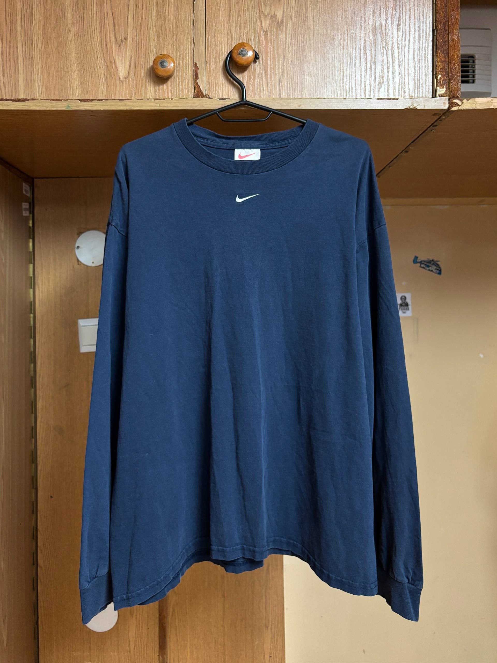 Nike 👕 Nike Vintage Longsleeve – Navy Blue Size US L / EU 52-54 / 3 - 1 Thumbnail
