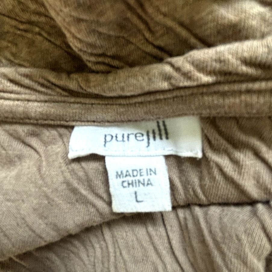 J. Jill Pure Jill Brown Textured Long Sleeve Scoop Neck Top Large Size L / US 10 / IT 46 - 5 Thumbnail