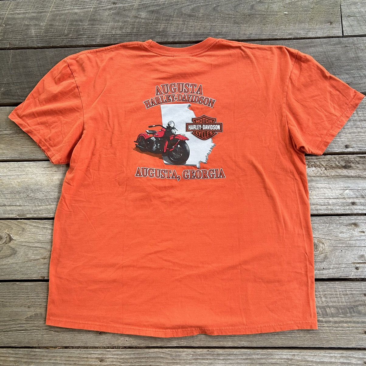 Harley Davidson × Vintage Vintage Y2K Harley Davidson Biker Augusta Georgia T Shirt Size US XXL / EU 58 / 5 - 2 Thumbnail
