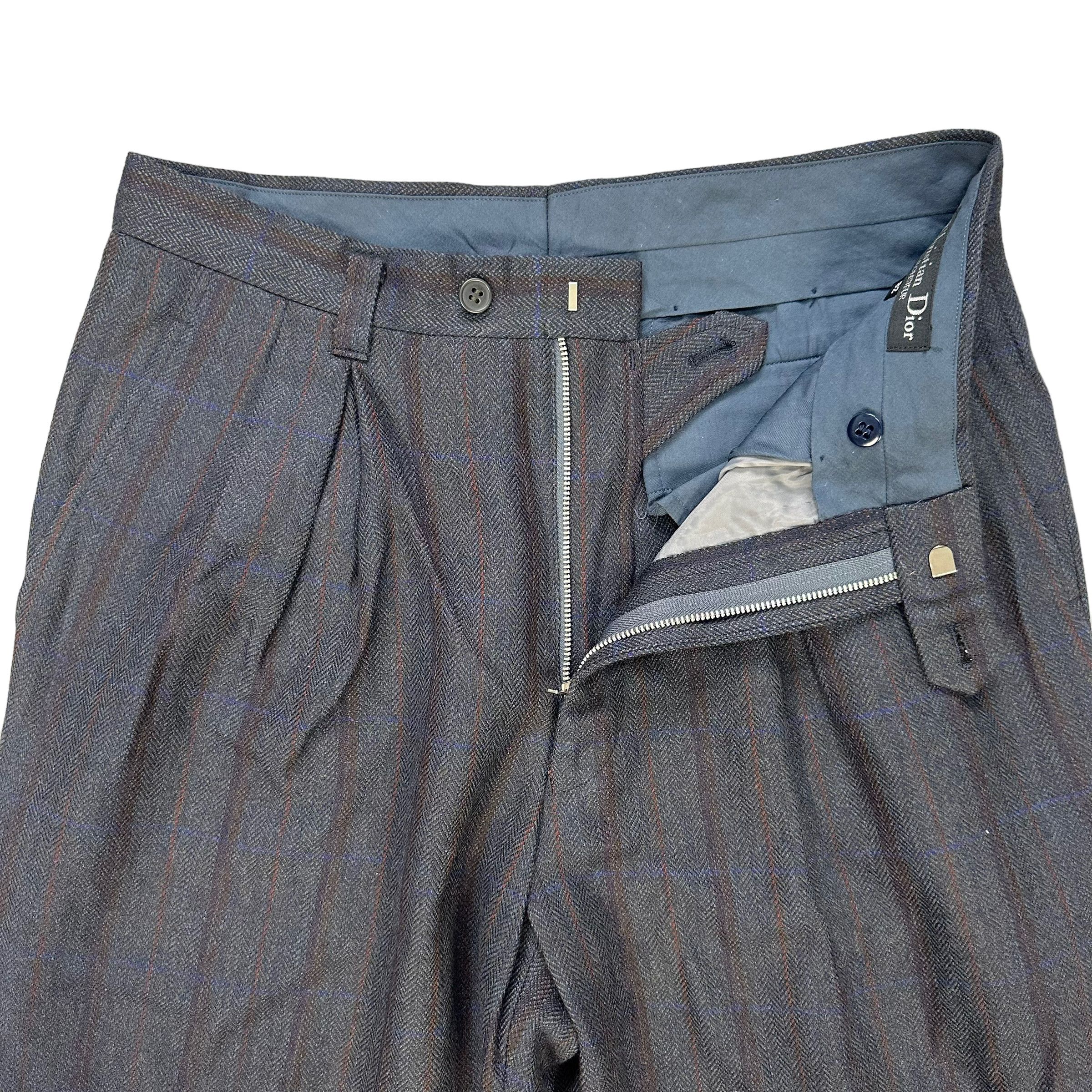 Christian Dior Monsieur CHRISTIAN DIOR MONSIEUR STRIPED WOOL TROUSERS #8100-203 Size US 31 - 3 Thumbnail