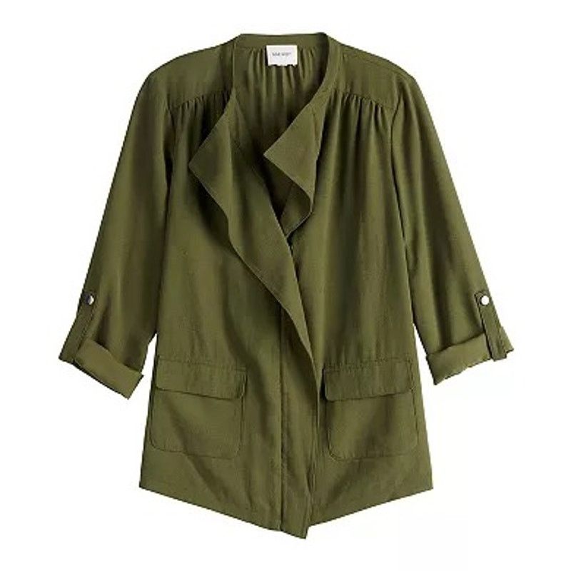 Nine West NINE WEST Drapey Utility Jacket Olive Green Womens XS Size XS / US 0-2 / IT 36-38 - 8 Thumbnail