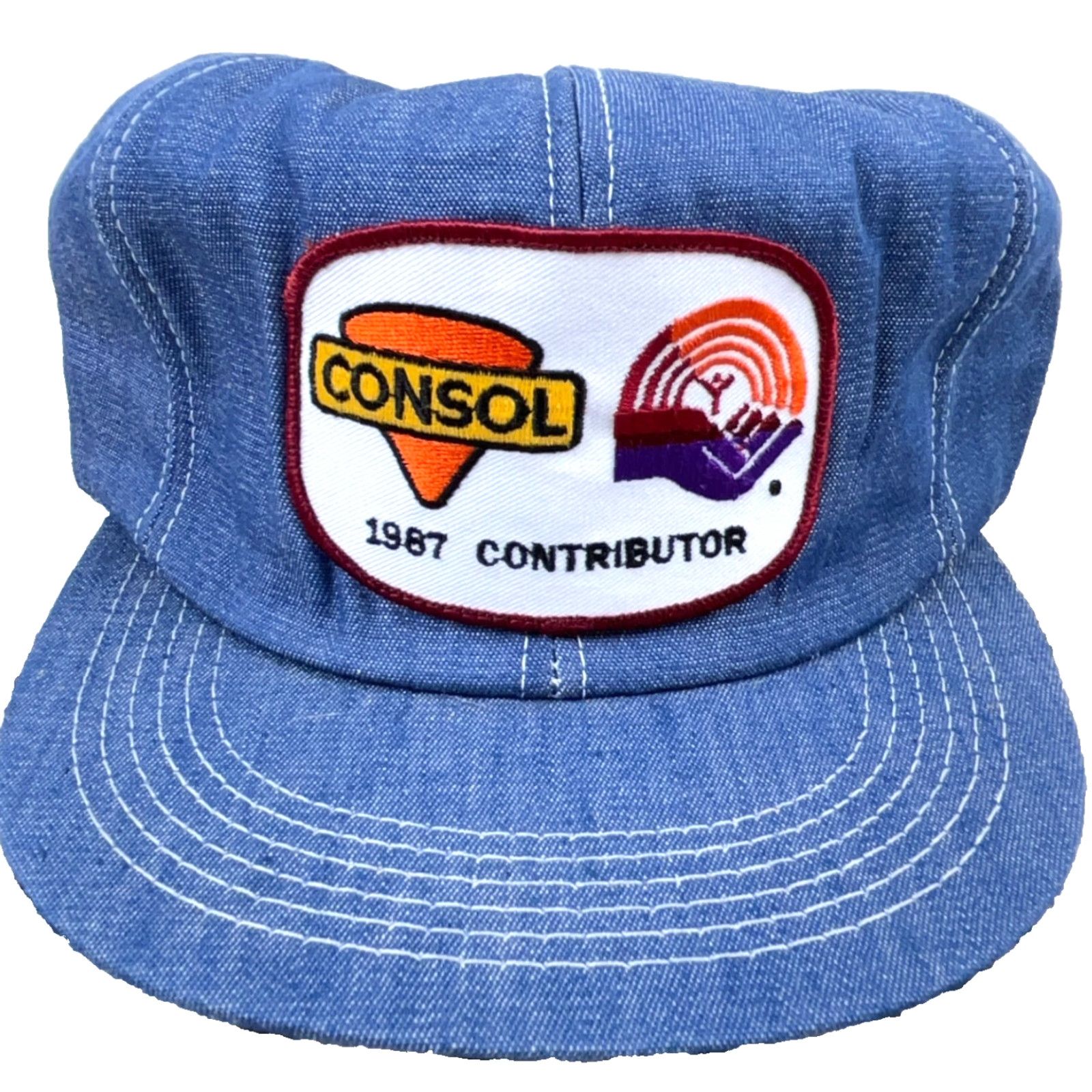 Vintage VINTAGE American Legend Trucker Hat Cap Denim Blue 80s 90s USA Snap Back Adjustable Men One Size Cap Size ONE SIZE - 2 Thumbnail