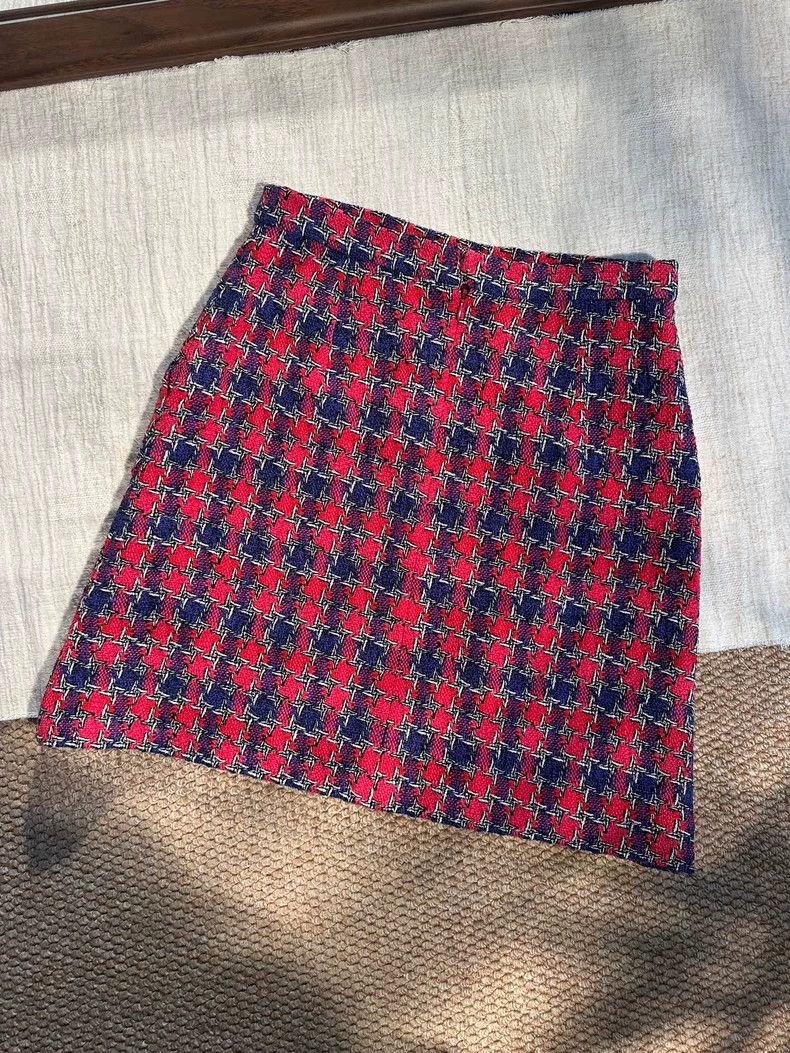Chanel Chanel 15P silk thousand-bird check skirt Size 26" / US 2 / IT 38 - 5 Thumbnail