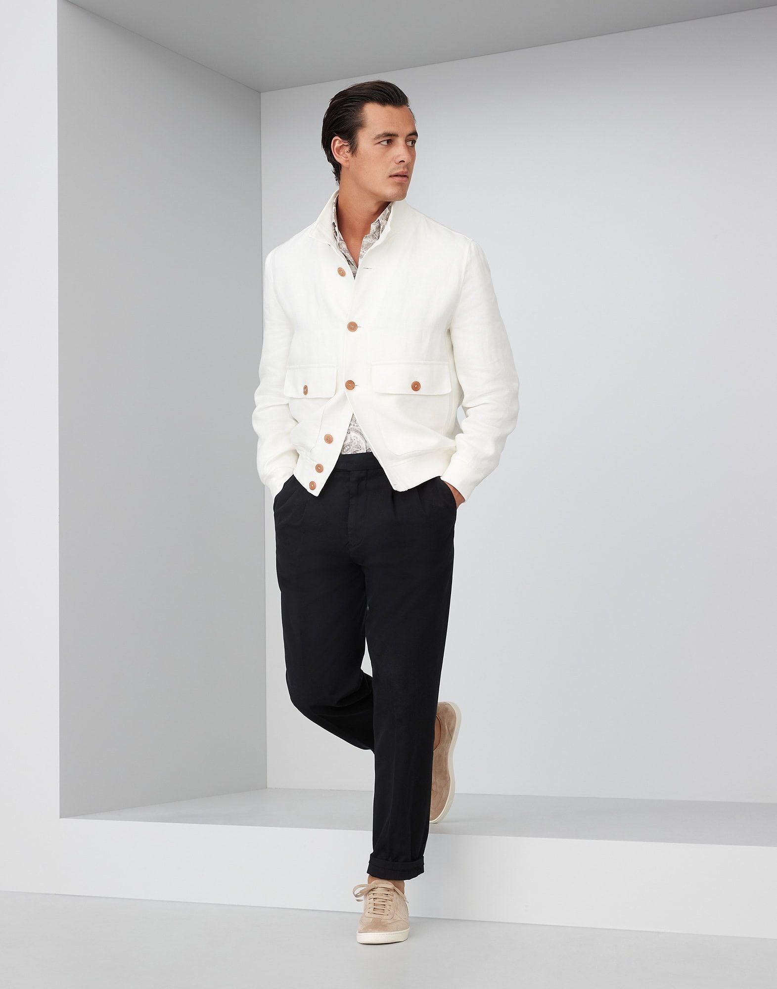 Brunello Cucinelli Jacket in Open White Size US XL / EU 56 / 4 - 4 Thumbnail