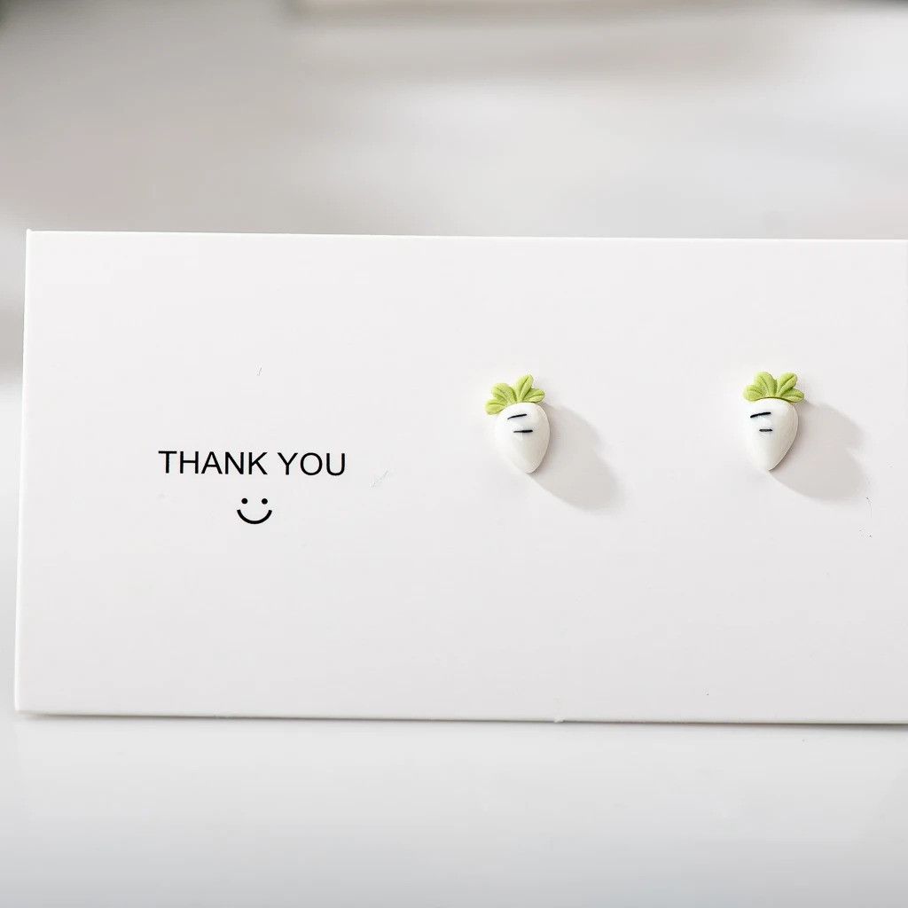 Jewelry Small Carrots Stud Earrings Ceramic Ear Gift For Her Size ONE SIZE - 1 Preview