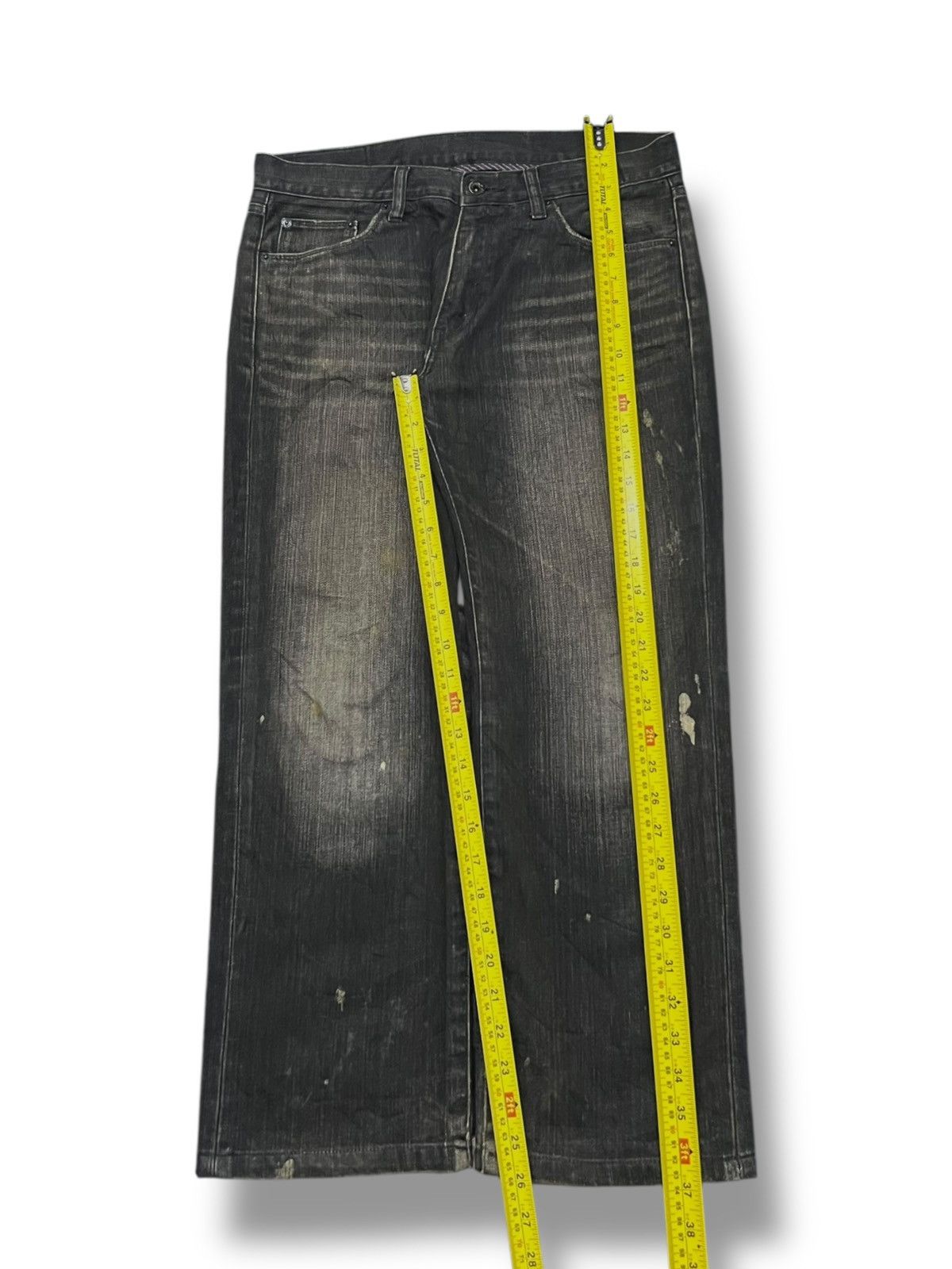 Uniqlo Vintage 00s Uniqlo S-001 - Faded Black Wash,Distressed Denim Size US 33 - 11 Thumbnail