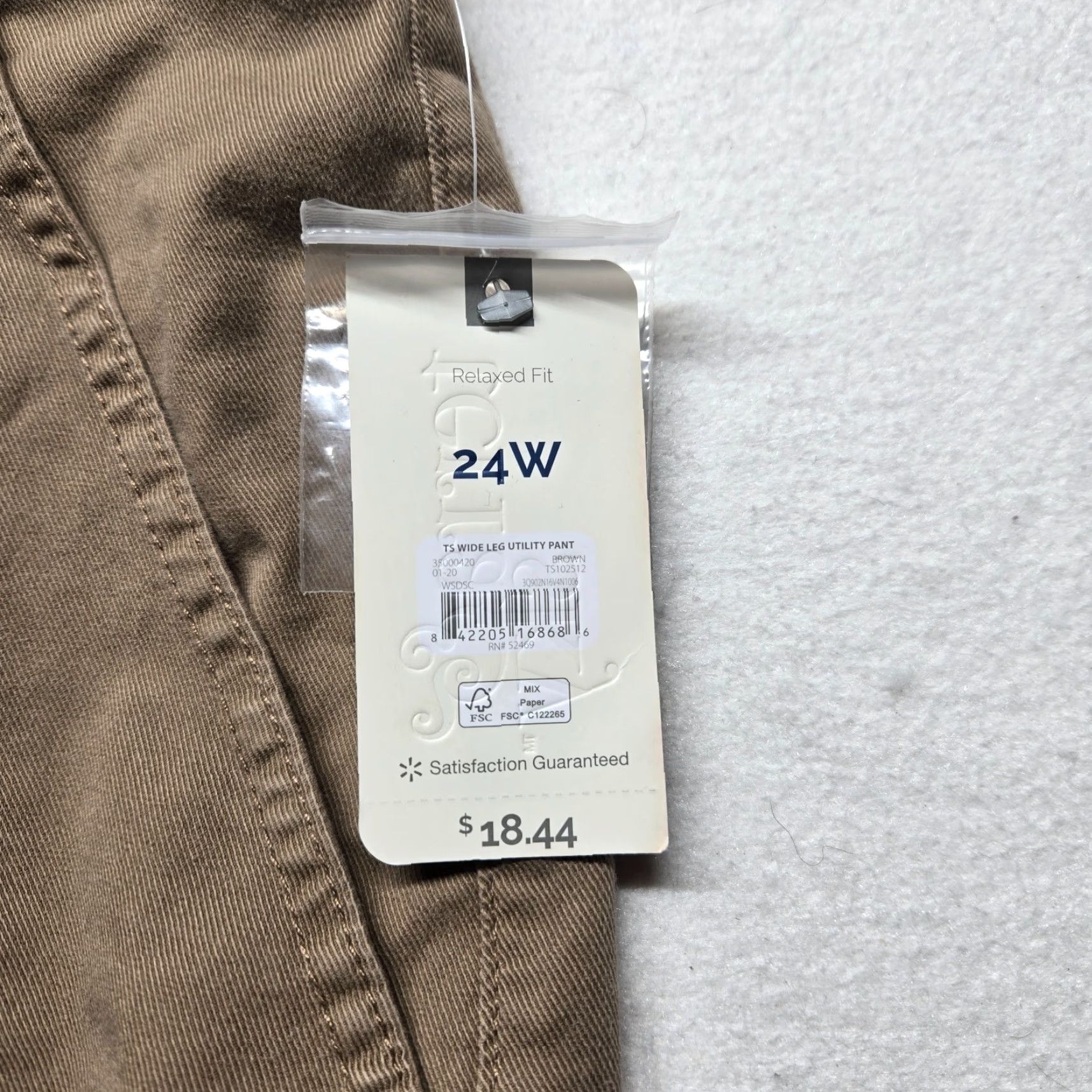 Vintage Terra & Sky Pants Capri Adult Women 24W Beige Cotton Spandex Skinny 22.5in Pockets High Rise 3" Raw Edge Capris Ladies Size 42" / US 20 - 3 Thumbnail