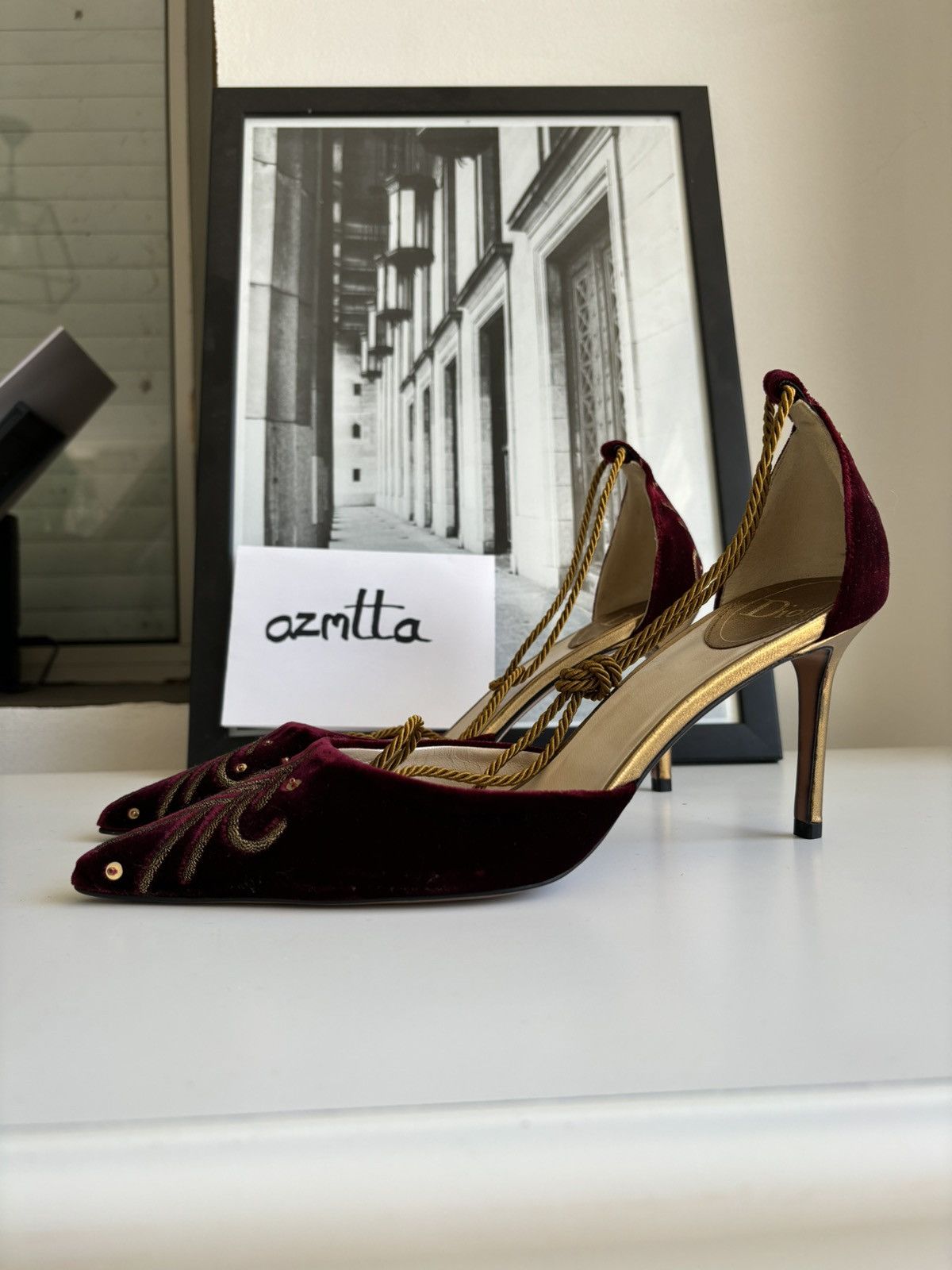 Dior Dior vintage velvet burgundy heels Size US 8.5 / IT 38.5 - 2 Thumbnail