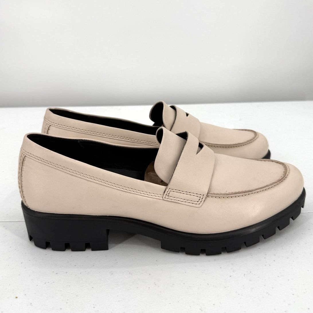 Ecco NEW ECCO Women's Modtray Beige Leather Penny Loafer Size 10 Size US 10 / IT 40 - 4 Thumbnail