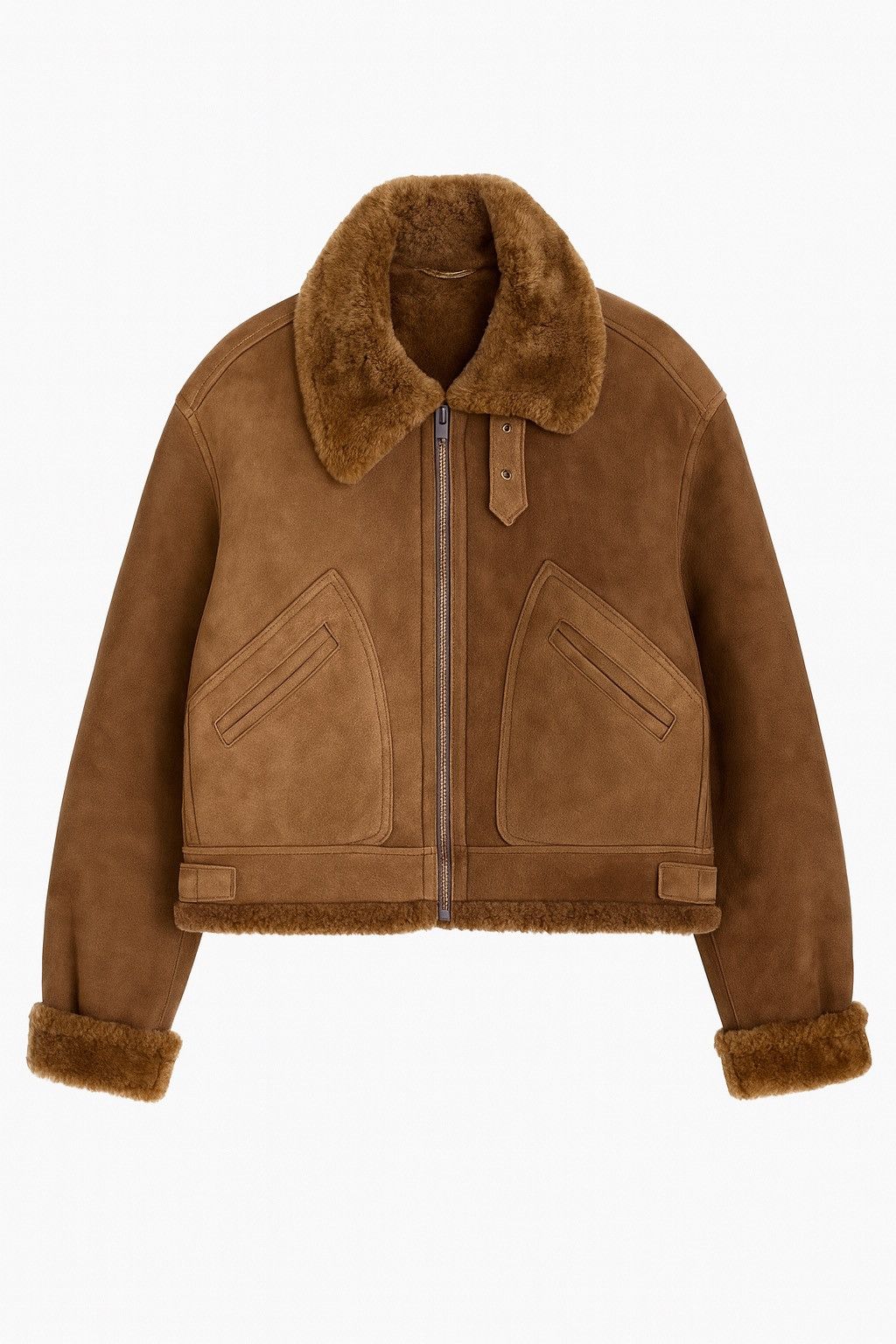 Vintage Vintage NEWS 1985 Shearling Aviator Jacket Brown Faux Suede Size US M / EU 48-50 / 2 - 1 Thumbnail