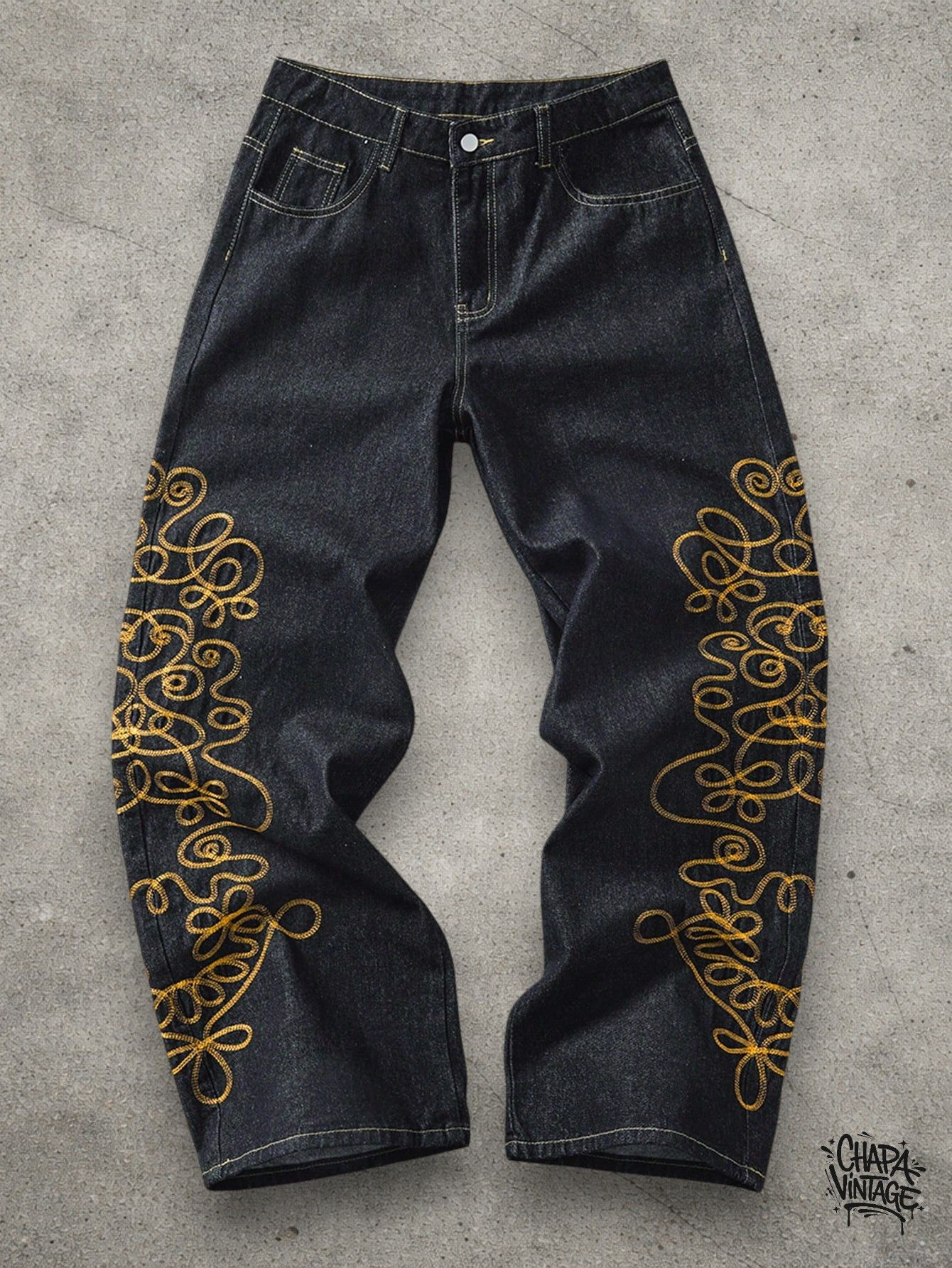 Vintage Dark blue jeans Size US 32 / EU 48 - 1 Thumbnail