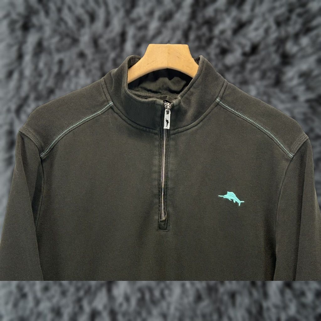Tommy Bahama Tommy Bahama Sweater Pullover 1/4 Zip Mens Large Black Mock Neck Faded Wash Long Sleeve Size US L / EU 52-54 / 3 - 1 Thumbnail