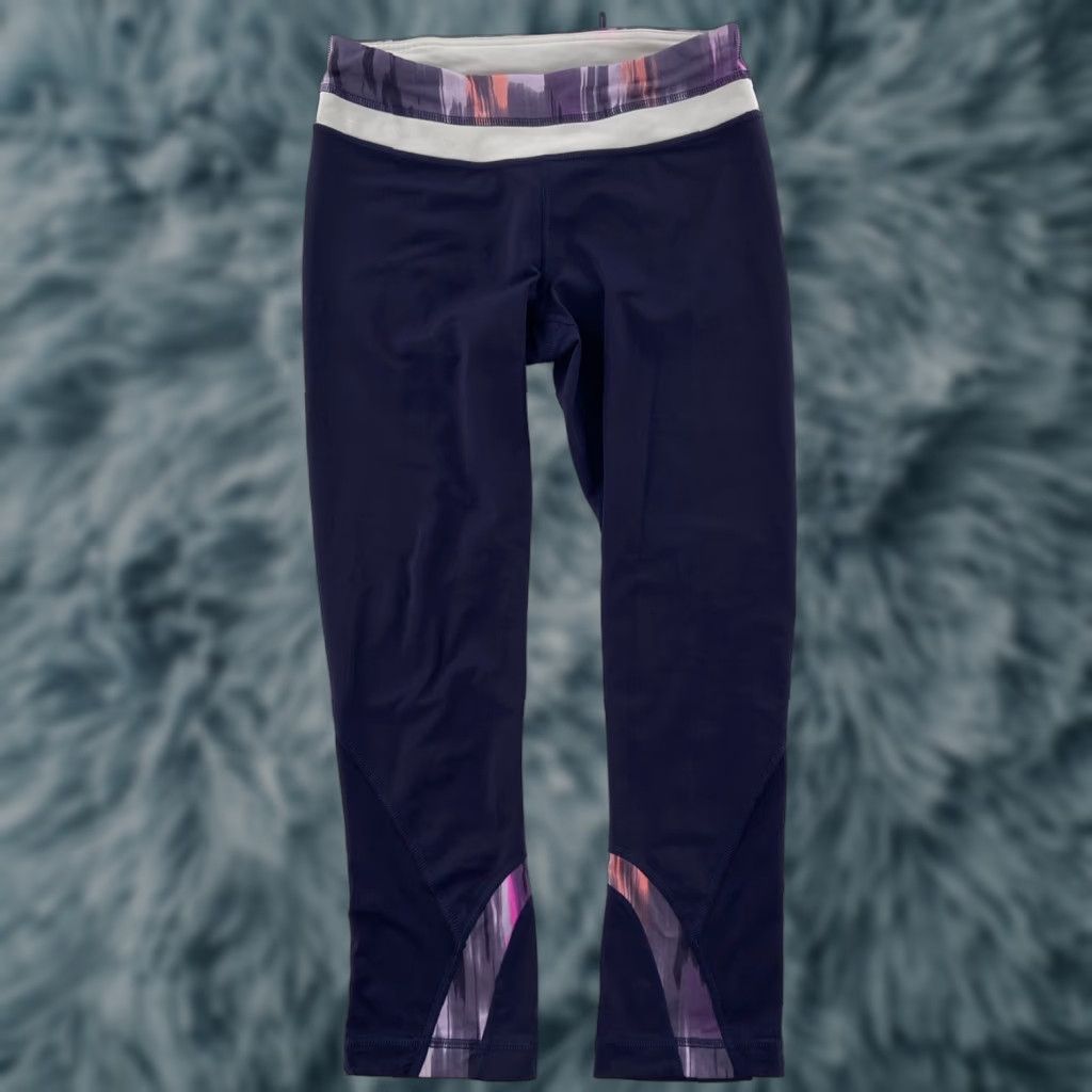 Lululemon VINTAGE Lululemon Speed Up Crop Leggings Shirt Womens 4 Purple Activewear Cropped 20 in Inseam Athletic Pockets Womens Size 27" / US 4 / IT 40 - 1 Thumbnail