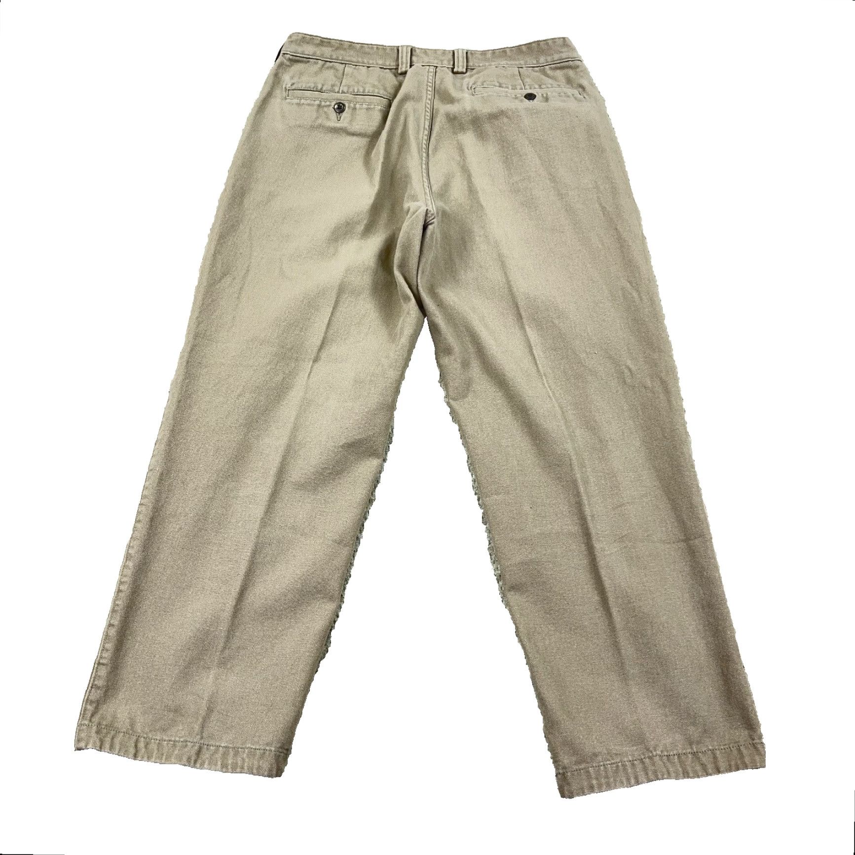 Vintage Duluth Cargo Pants Men 36x30 Tan Canvas Pant Casual Workwear Baggy Relaxed Straight Front Beltless EU-Style? Size US 36 / EU 52 - 3 Thumbnail