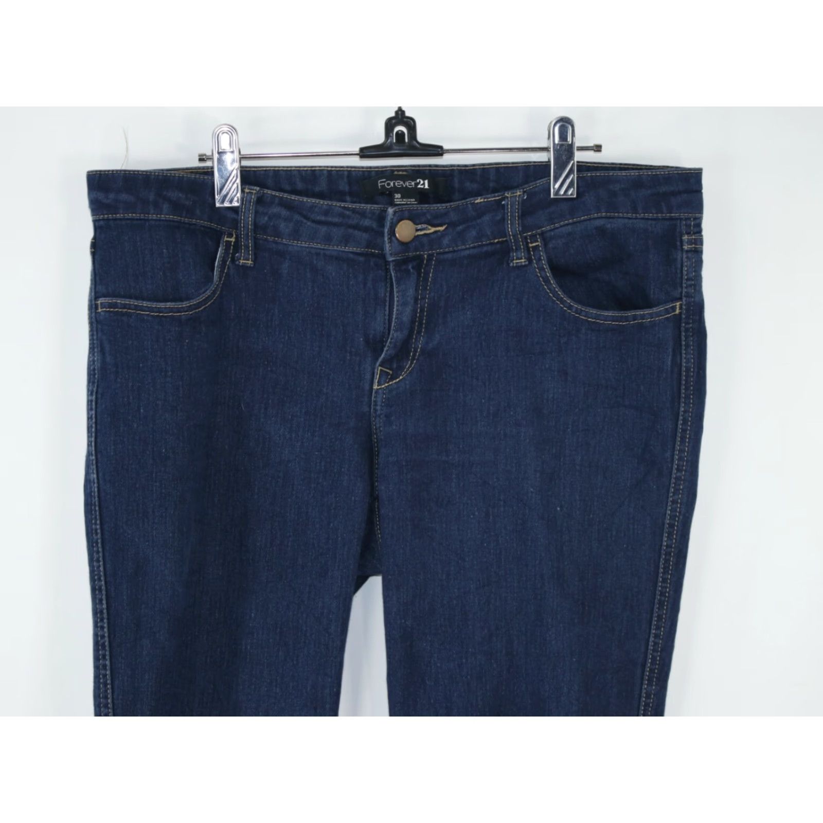 Forever 21 Forever 21 Denim Jeans Woman Mid Rise Straight Leg 30 Regular Dark Blue 31 Inseam Mens Womens Girls? Size 30" / US 8 / IT 44 - 3 Thumbnail