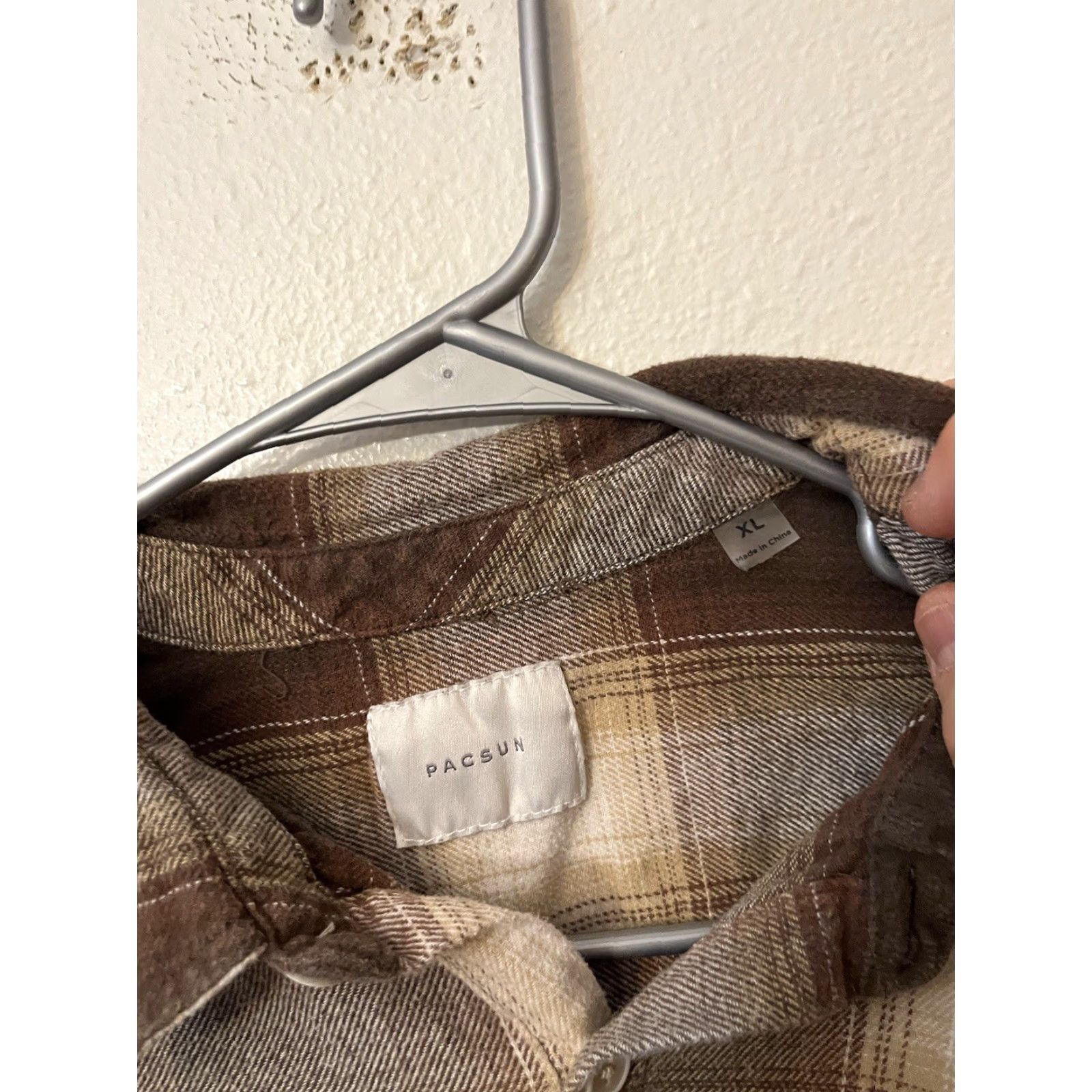 Pacsun Pacsun Brown Plaid Long Sleeve Button Up Men's XL Shirt Size US XL / EU 56 / 4 - 3 Thumbnail
