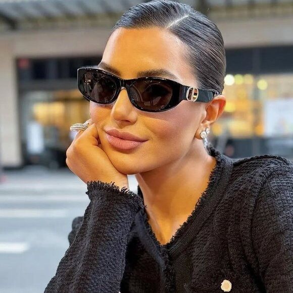 Dior Dior 30MONTAIGNE S9U 10A0 Sunglasses Black Oval Frame Size ONE SIZE - 1 Thumbnail