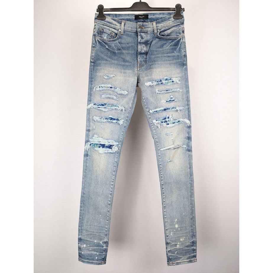 Amiri o1rshd1 Silk PJ Thrasher Jean in Clay Indigo Size US 32 / EU 48 - 2 Thumbnail