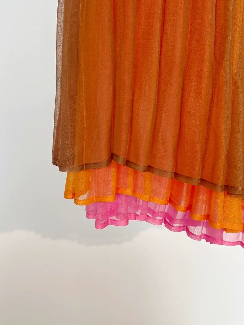 Issey Miyake Issey Miyake size:3 Orange main line retro three-layer ple Size 22" - 5 Thumbnail