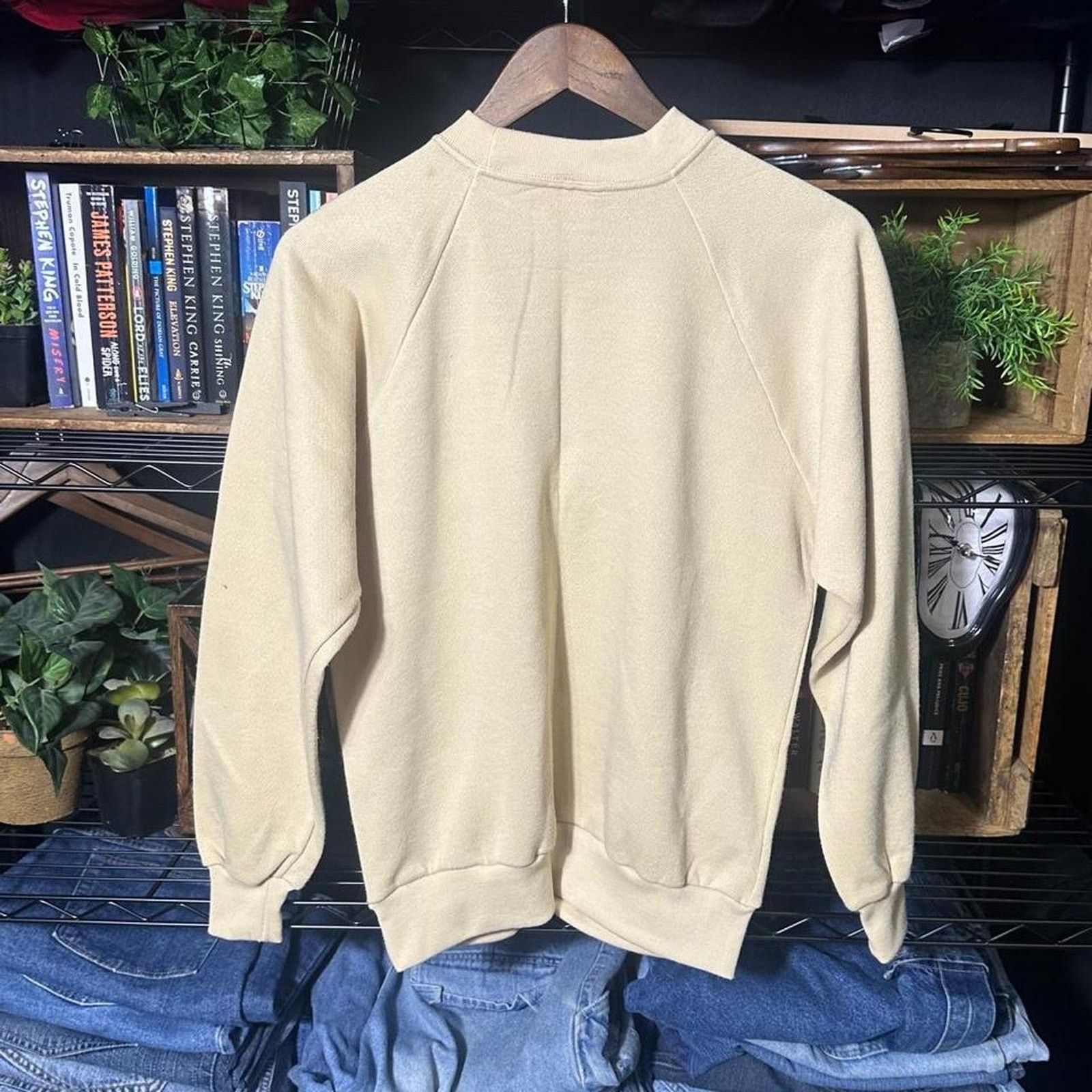 Hanes Vintage 80s 90s Bass Fish Crewneck Tan Brown Sweatshirt Size M / US 6-8 / IT 42-44 - 2 Thumbnail
