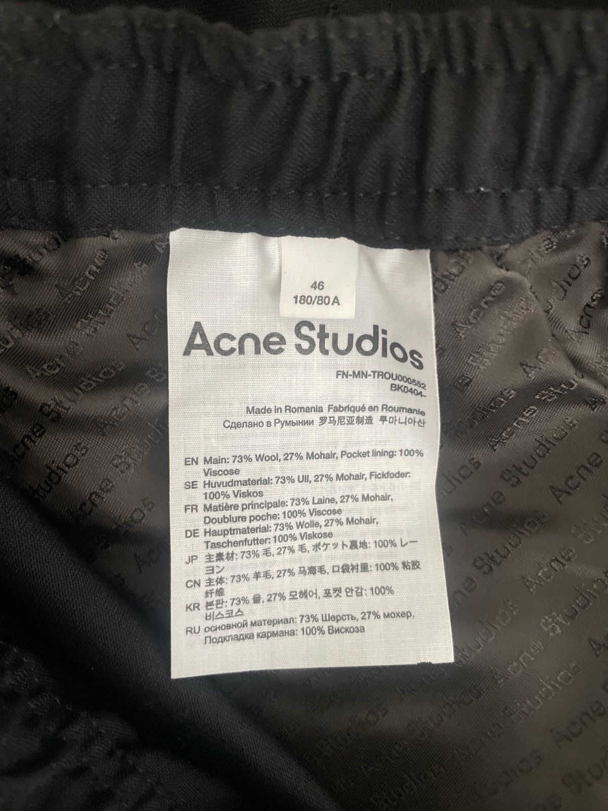 Acne Studios Acne Studios black tailored trousers Size US 30 / EU 46 - 4 Thumbnail