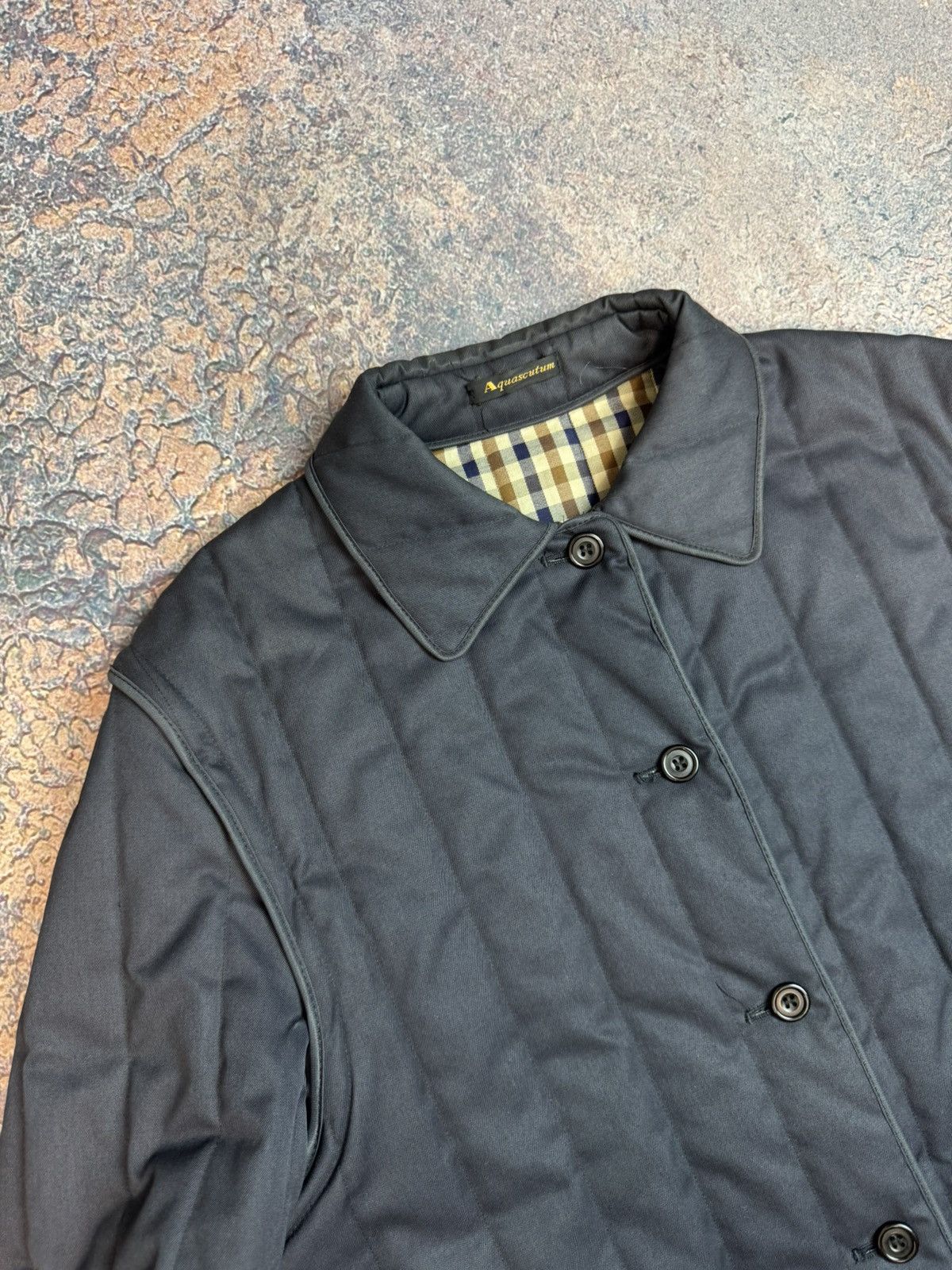 Aquascutum Vintage Aquascutum Checked Pattern Heavy Coat Vest Size L / US 10 / IT 46 - 5 Thumbnail