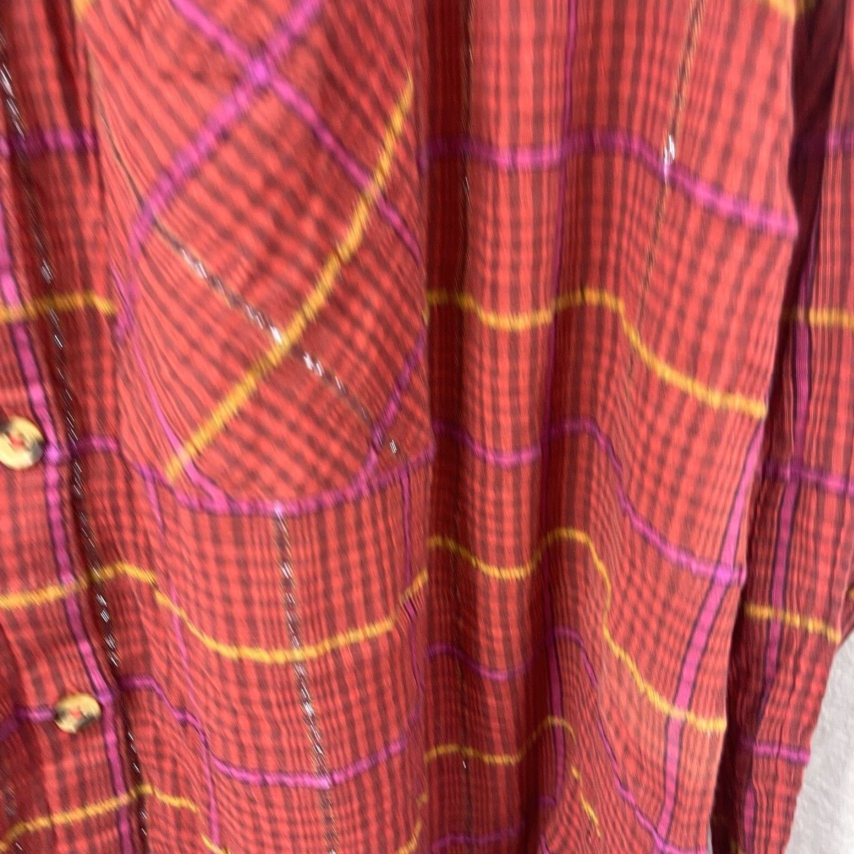 Free People Free People Shirt Womens M Plaid Oversized Button-Up x Bohemian Grunge Casual Fall Winter Spring Summer Red Size M / US 6-8 / IT 42-44 - 4 Thumbnail