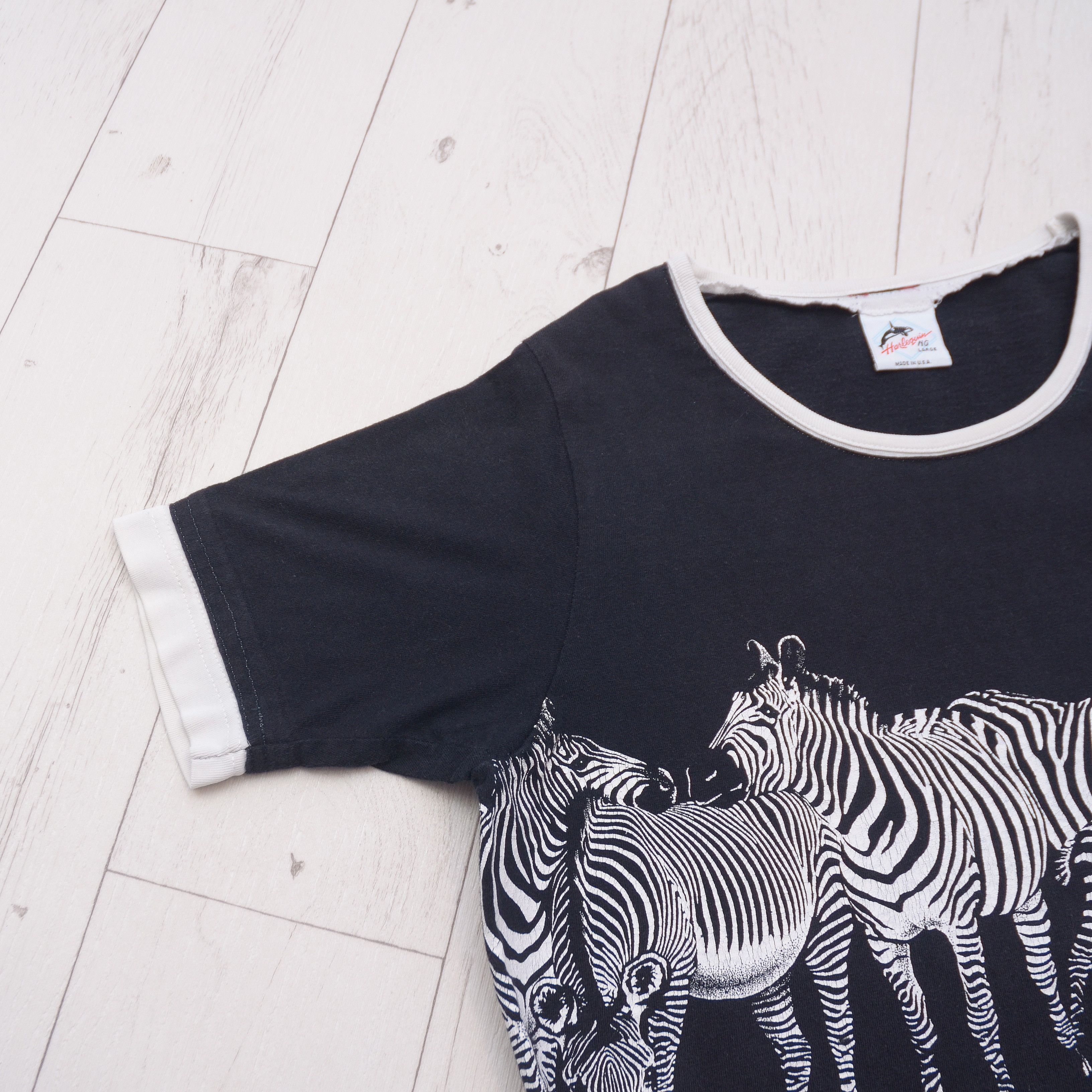 Vintage Vintage 80s Harlequin Zebras Single Stitch Rare T-shirt USA Size US M / EU 48-50 / 2 - 8 Thumbnail