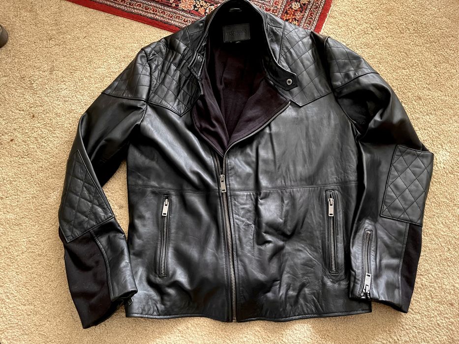 Bolongaro trevor quilted sales leather biker jacket