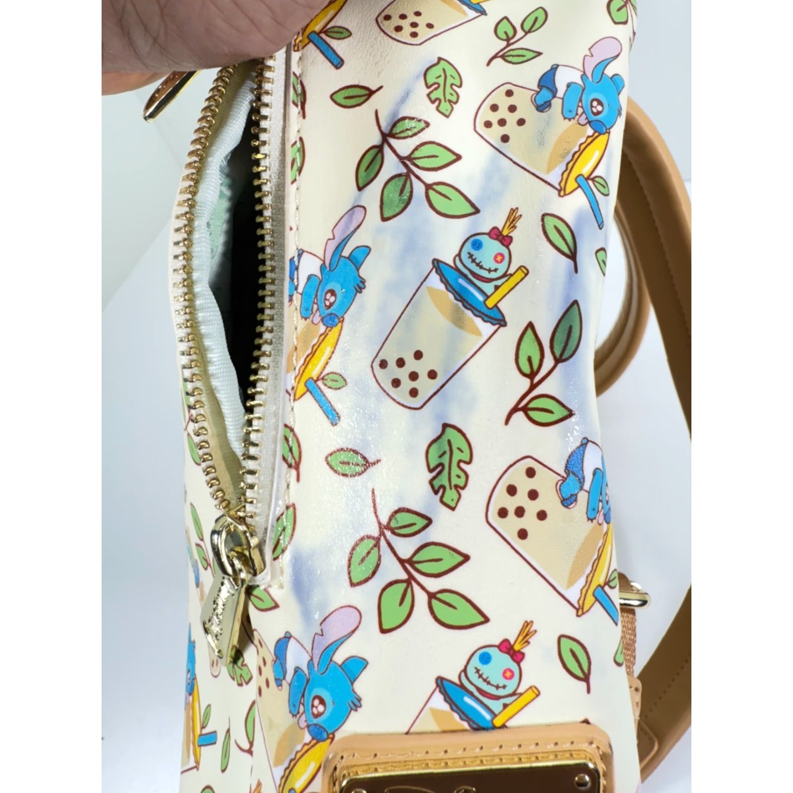 Vintage Loungefly Disney Lilo & Stitch Boba Mini Backpack Purse Womens Cream Zipper Bag Size ONE SIZE - 6 Thumbnail