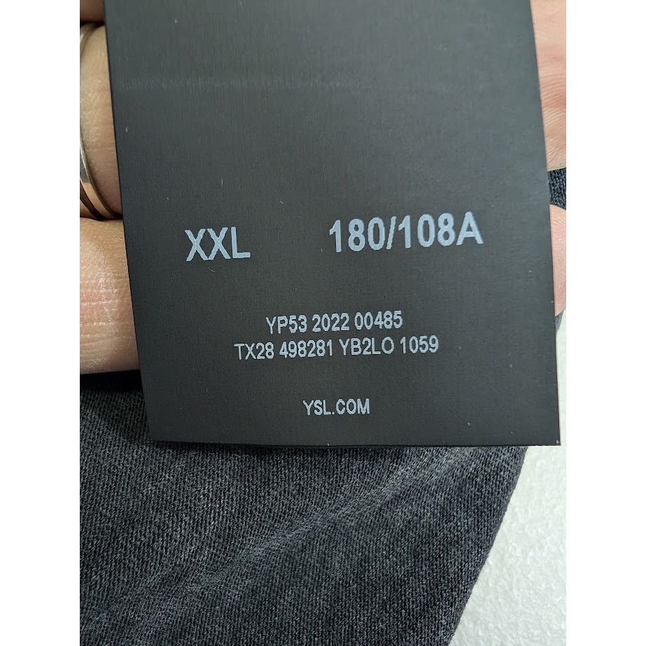 Saint Laurent Paris o1rshd1 Logo Print T-Shirt in Black Size US XXL / EU 58 / 5 - 17 Thumbnail