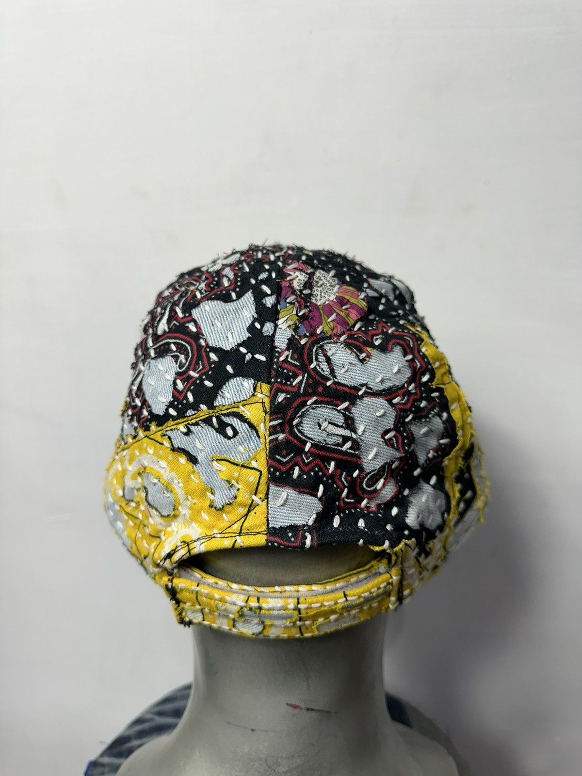 Art Comes First Custom Made Distressed Paisley Patchwork Boro hats Size ONE SIZE - 8 Thumbnail