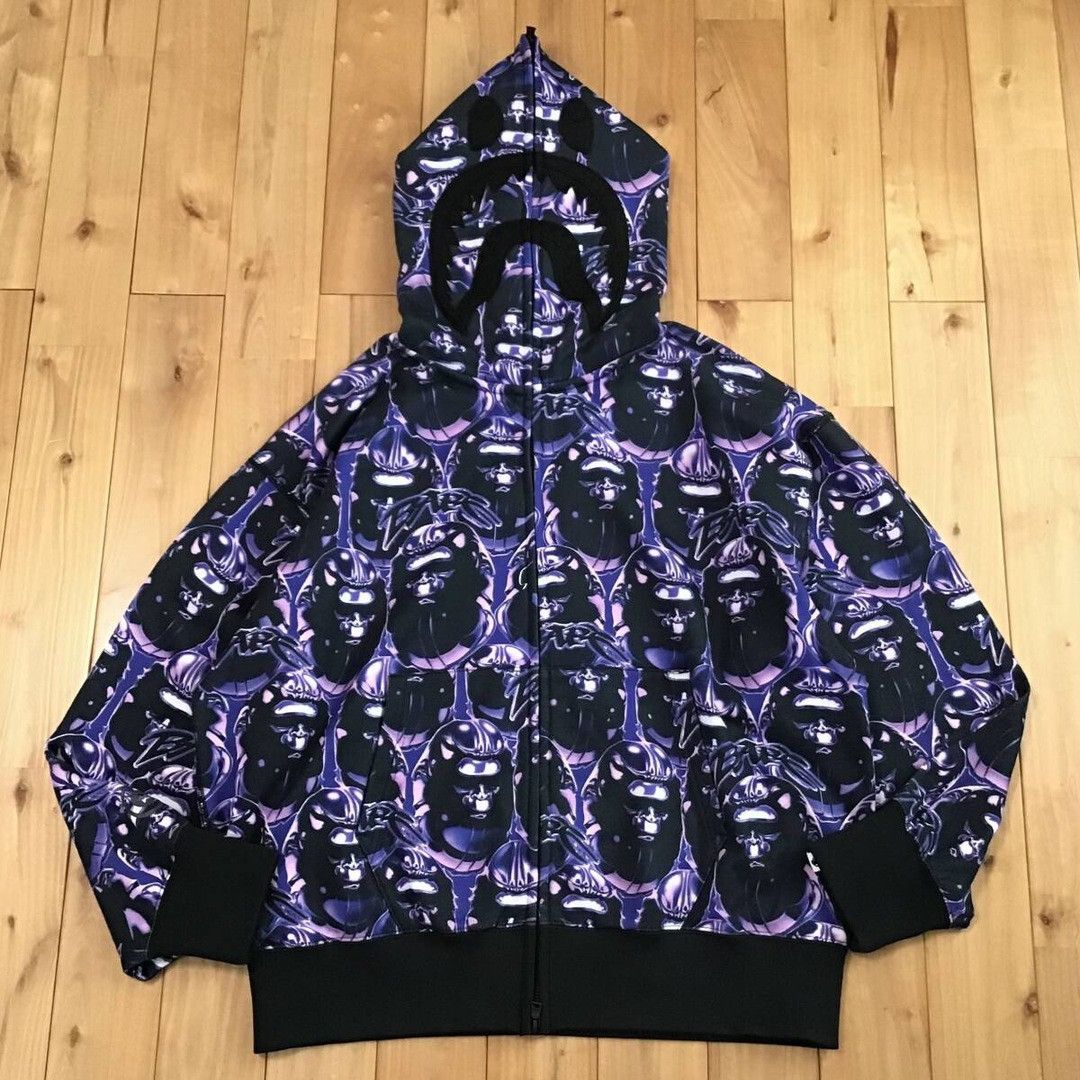 Bape BAPE APE HEAD GRAFFITI SHARK FULL ZIP HOODIE a bathing ape Size US M / EU 48-50 / 2 - 1 Thumbnail