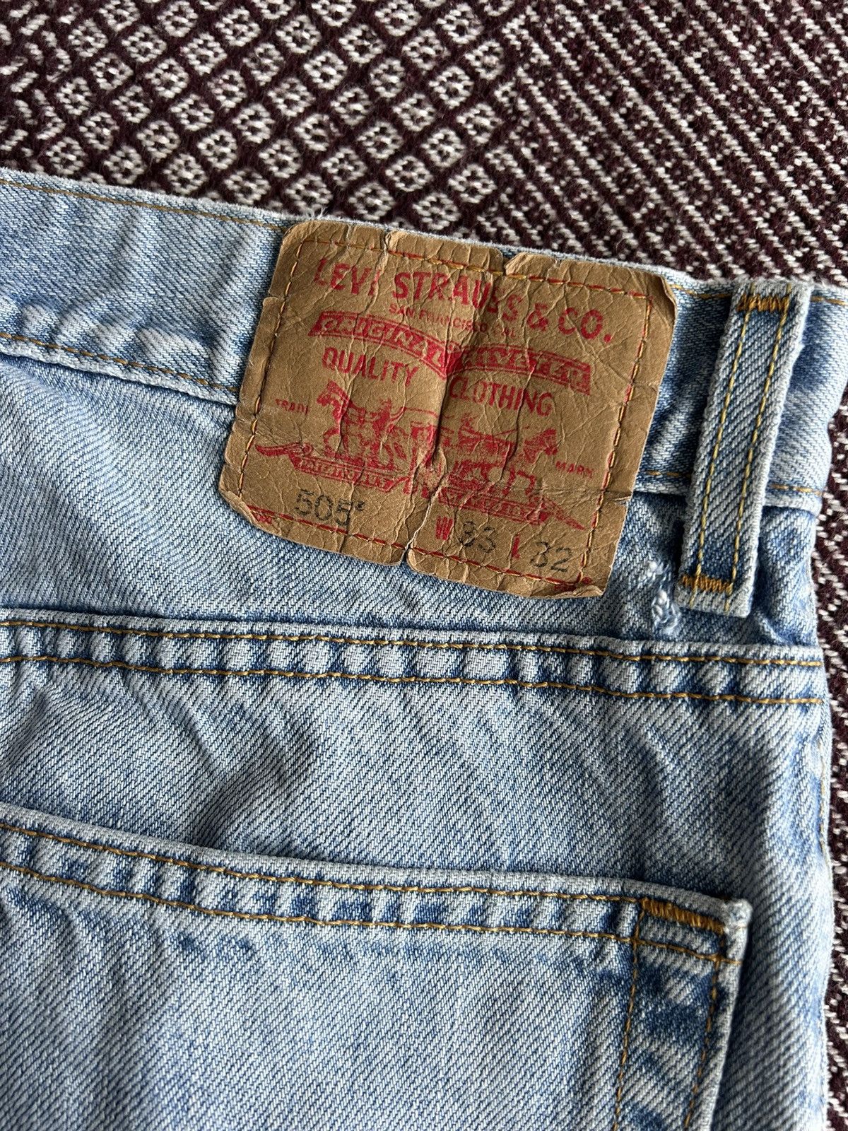 Levi's Vintage Levis 505 Jeans 90s Regular Fit Wash Denim Size W33 Size US 33 - 6 Thumbnail