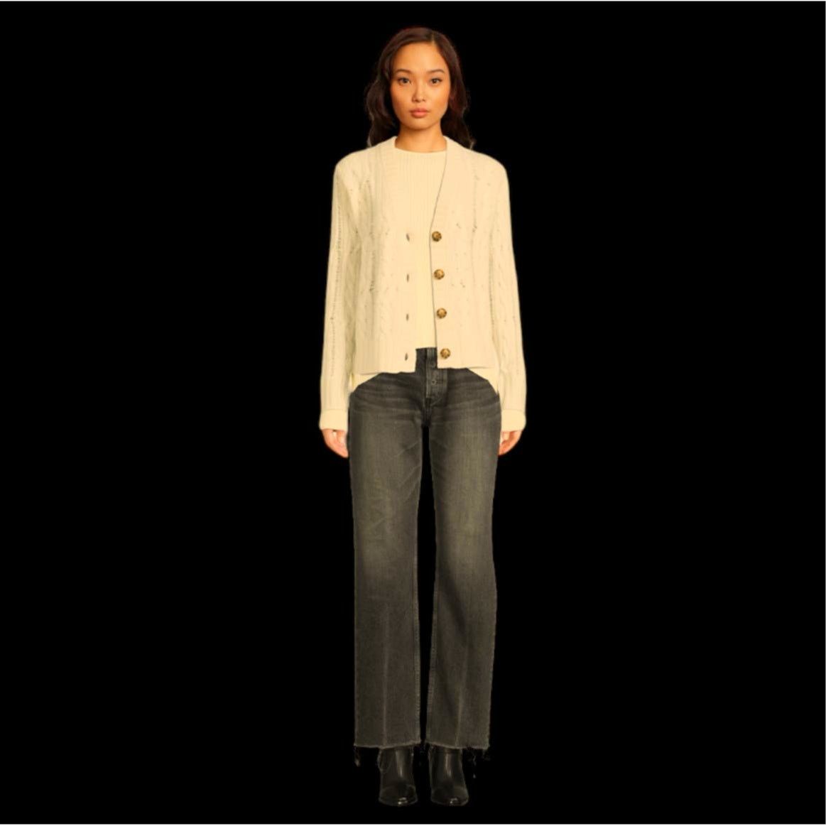 NAADAM NAADAM Cream/Tan Cashmere Cardigan | Size XS Size XS / US 0-2 / IT 36-38 - 7 Thumbnail