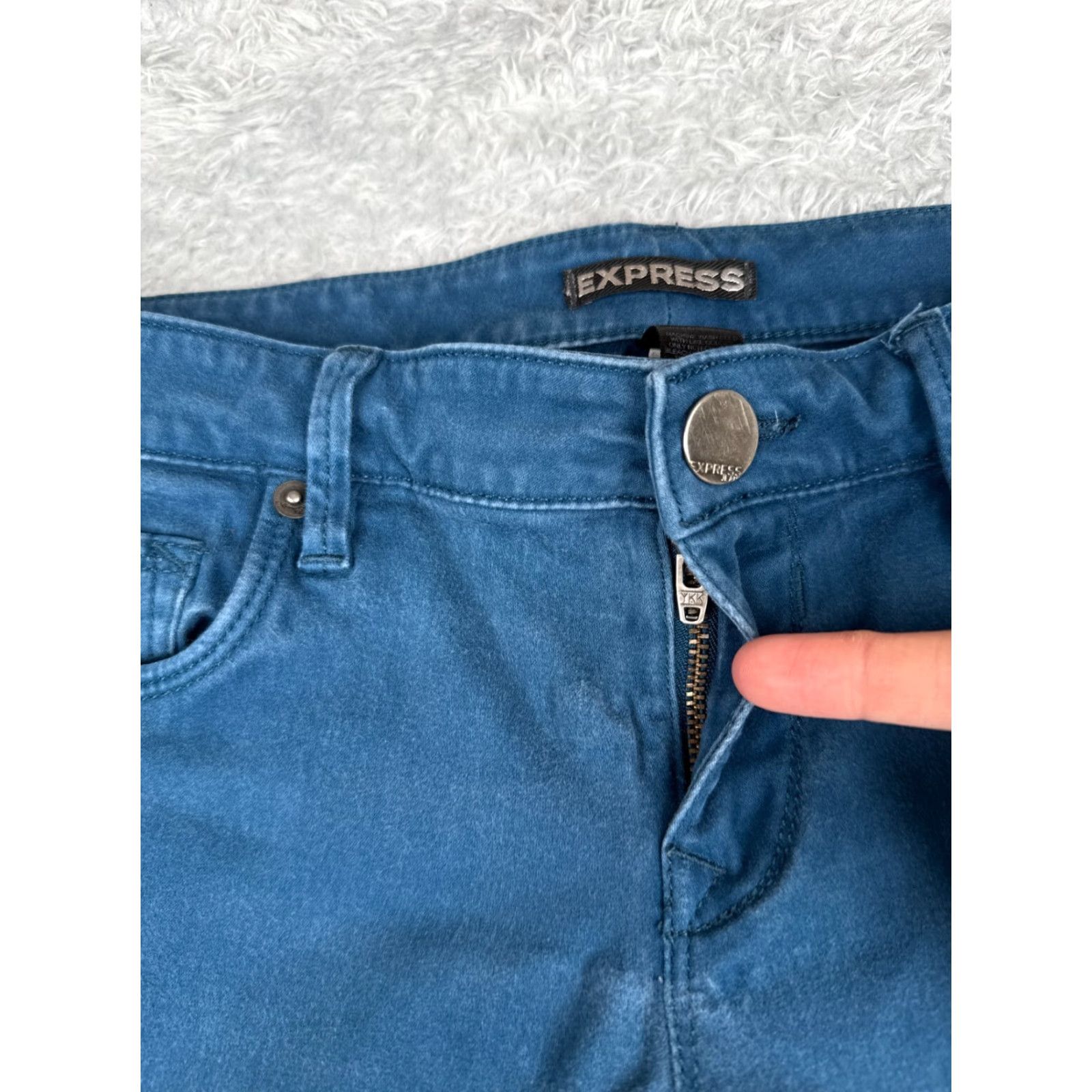 Express Express Jeans Womens Jeans 6 Blue Denim Skinny Low Rise Cotton Blend 29x30 Size 28" / US 6 / IT 42 - 5 Thumbnail