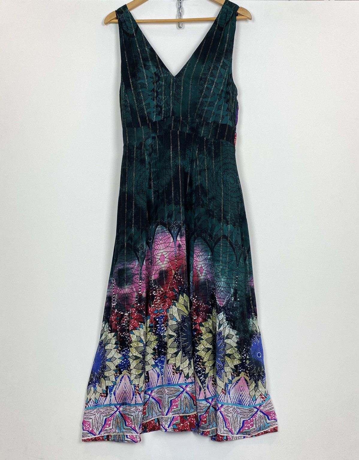 Desigual Desigual Floral Graphic Print Dress Green Women’s Sz Large Size L / US 10 / IT 46 - 2 Thumbnail