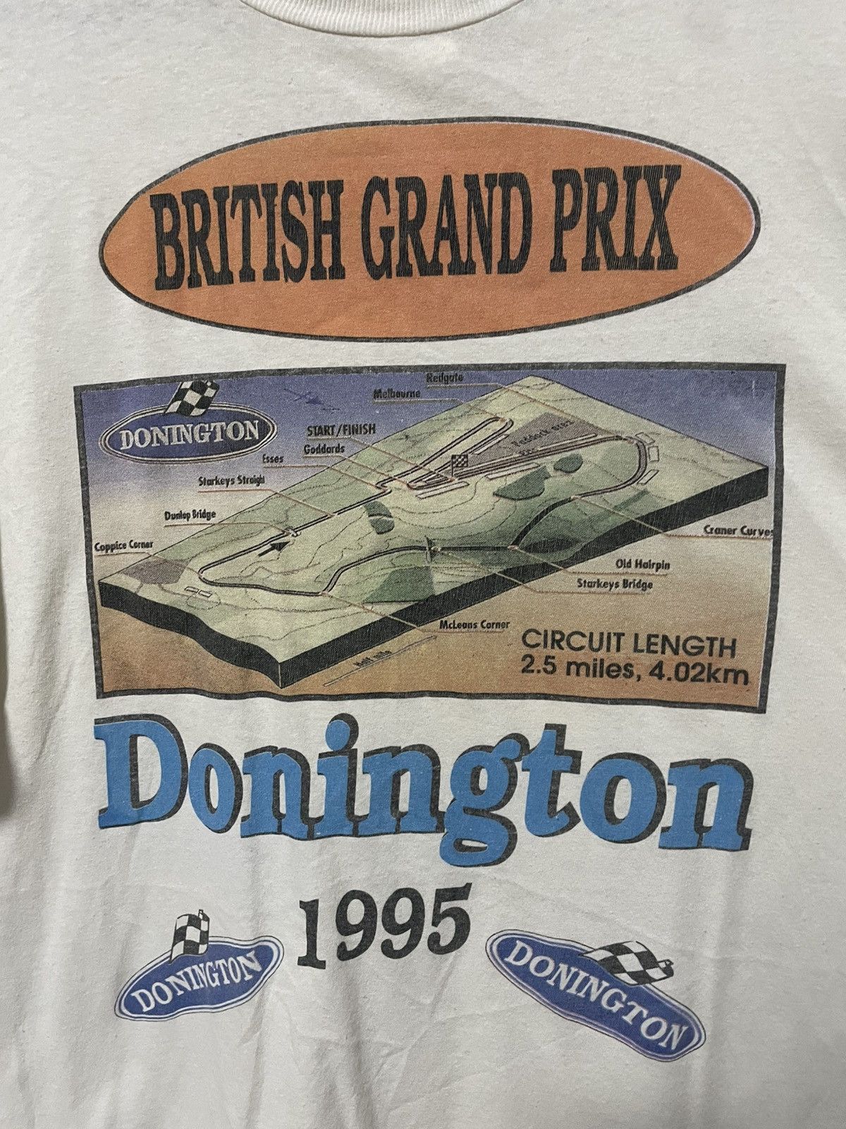 Vintage Archive Vintage 1995 British Grand Prix Donington T Shirt Size US XL / EU 56 / 4 - 6 Thumbnail