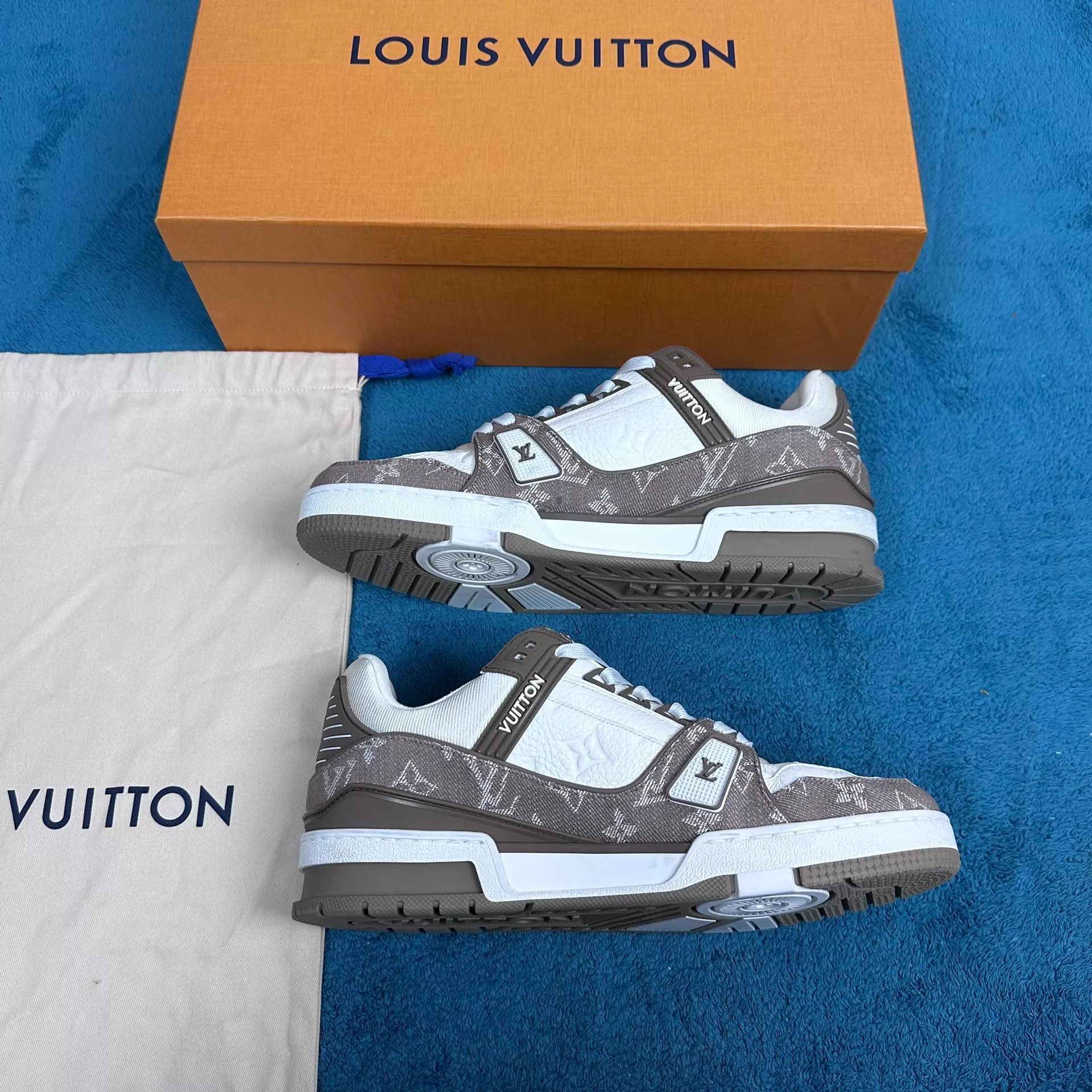 Louis Vuitton LV Trainer 26 Tan Leather Low Top Sneaker US7/41 Size US 8 / EU 41 - 3 Thumbnail