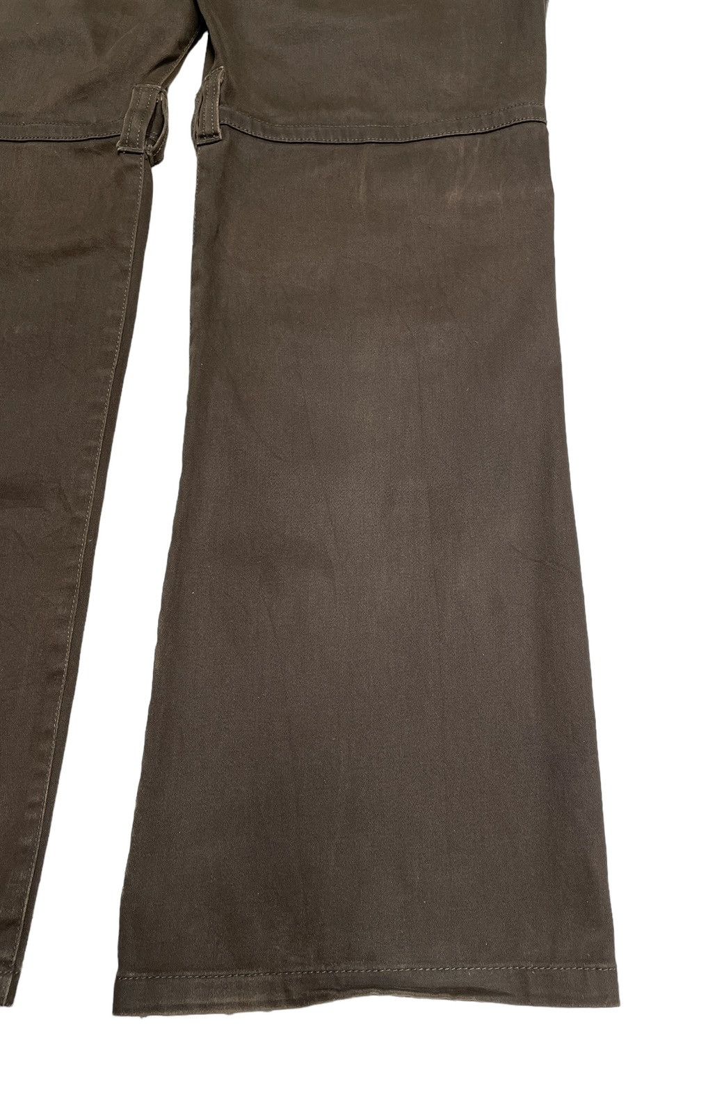 If Six Was Nine Vtg Semantic Design Tactical Waxed Flared Cargo Pants 1990s Size US 29 - 9 Thumbnail