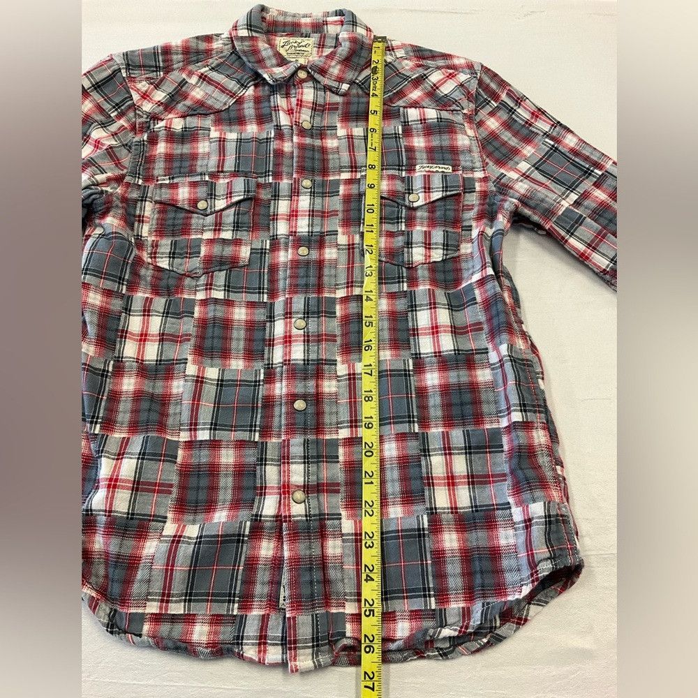 Lucky Brand Lucky Brand Red/Grey Plaid Pearl Western Cowboy Shirt Size US S / EU 44-46 / 1 - 6 Thumbnail
