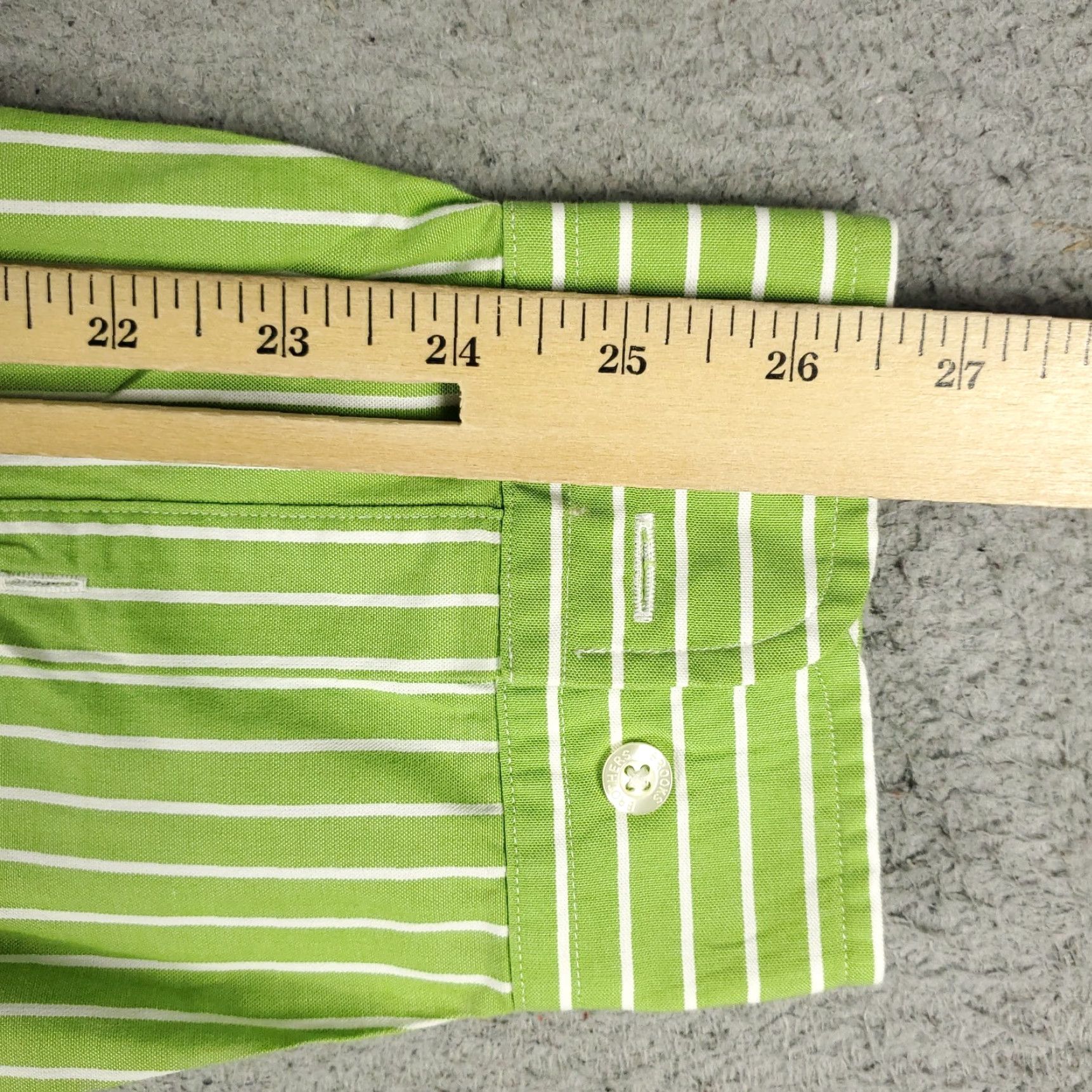 Brooks Brothers Brooks Brothers Shirt Mens XL Green Striped Slim Button Up Long Sleeve Size US XL / EU 56 / 4 - 6 Thumbnail