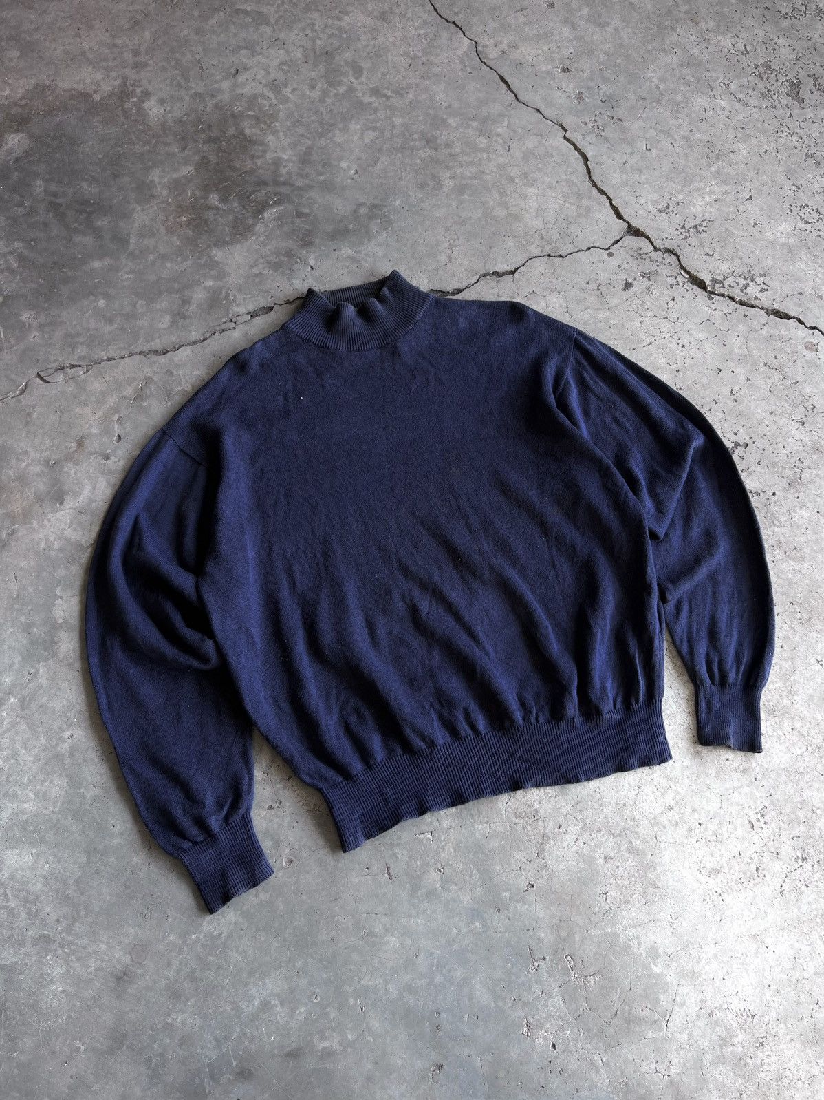 Issey Miyake Vintage 80s TÊTE HOMME Katoh Kazutaka Mock Neck Sweater Size US M / EU 48-50 / 2 - 3 Thumbnail