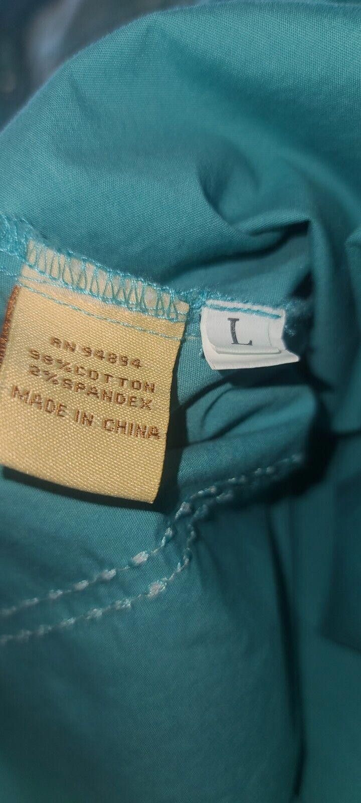 Designer Cowgirl Legend Vtg Western Rhinestone Teal Fade Large Size L / US 10 / IT 46 - 9 Thumbnail