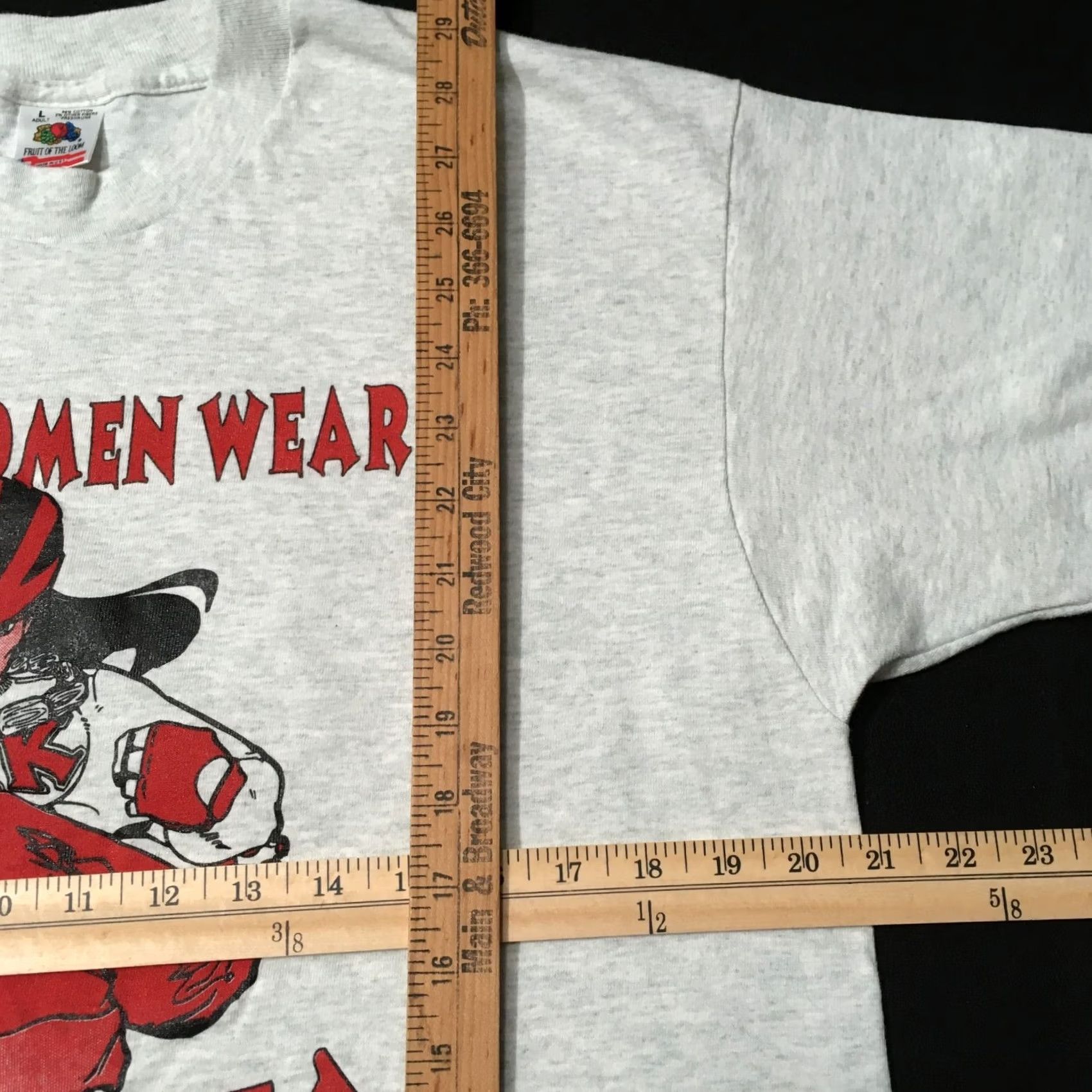 Fruit Of The Loom VINTAGE REAL WOMEN WEAR YAK T-Shirt Large single stitch GRAPHIC WOMAN POWER Size L / US 10 / IT 46 - 6 Thumbnail